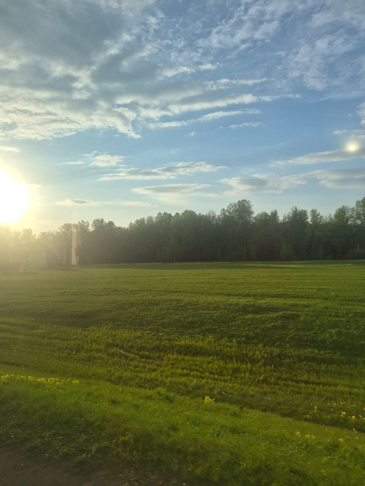 Vehicle journey documented through Russian countryside near Arkhangel'skoe