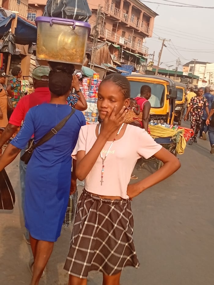 Busy street market activity documented in Onitsha, Nigeria