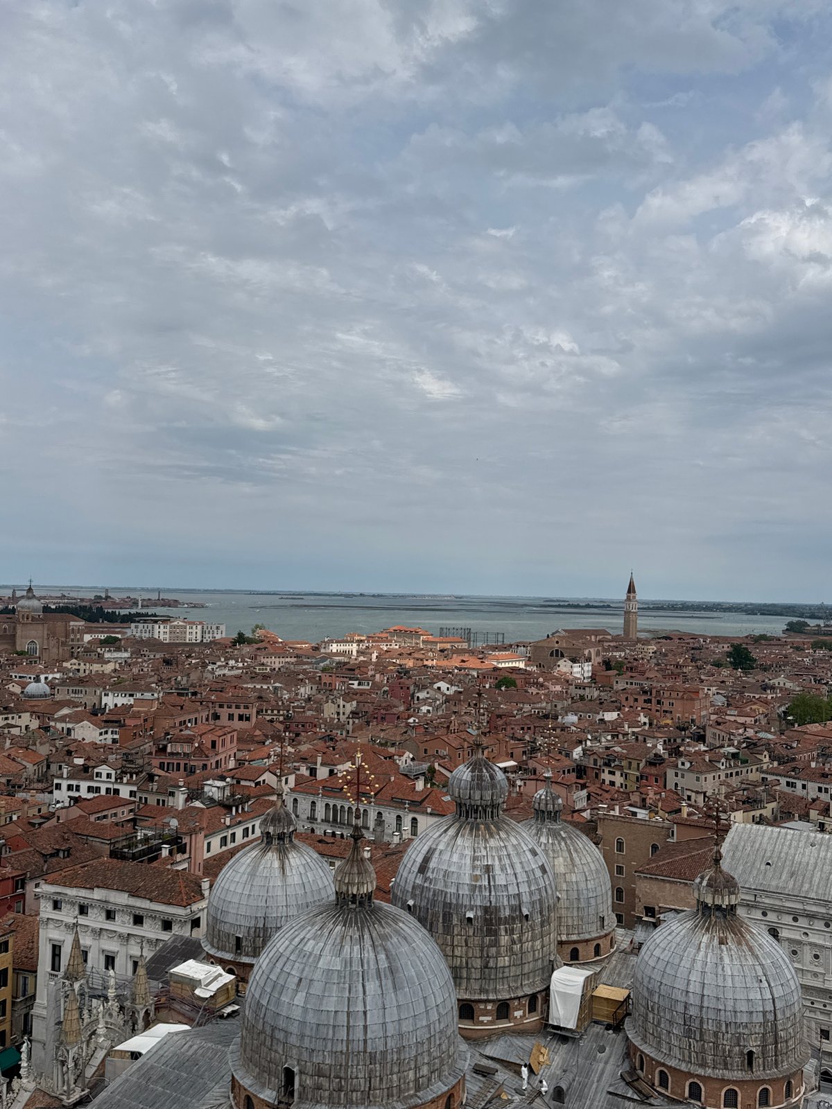 Tourist captures panoramic views of Venice from campanile