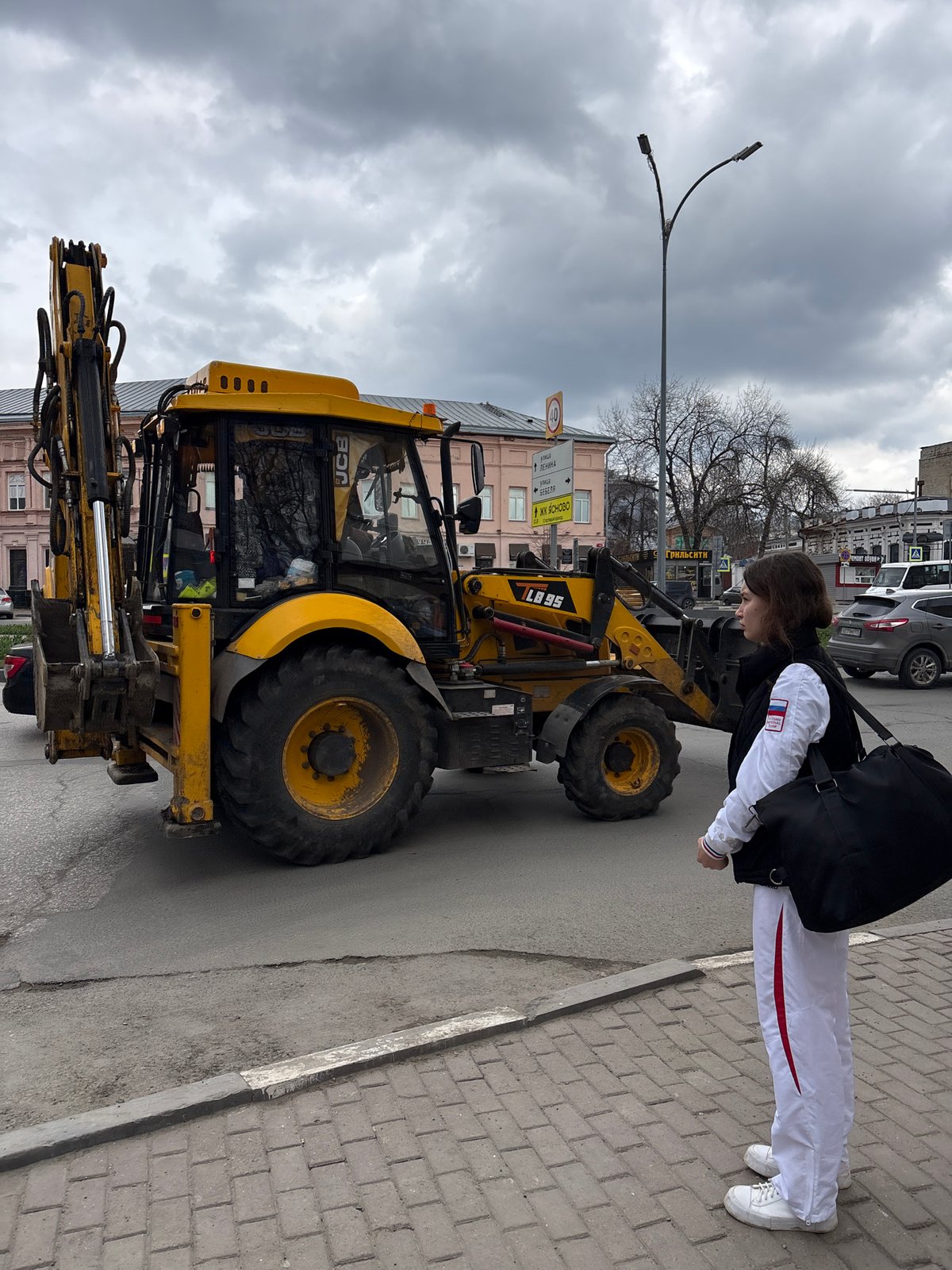 Woman observed near construction equipment on Ulyanovsk street