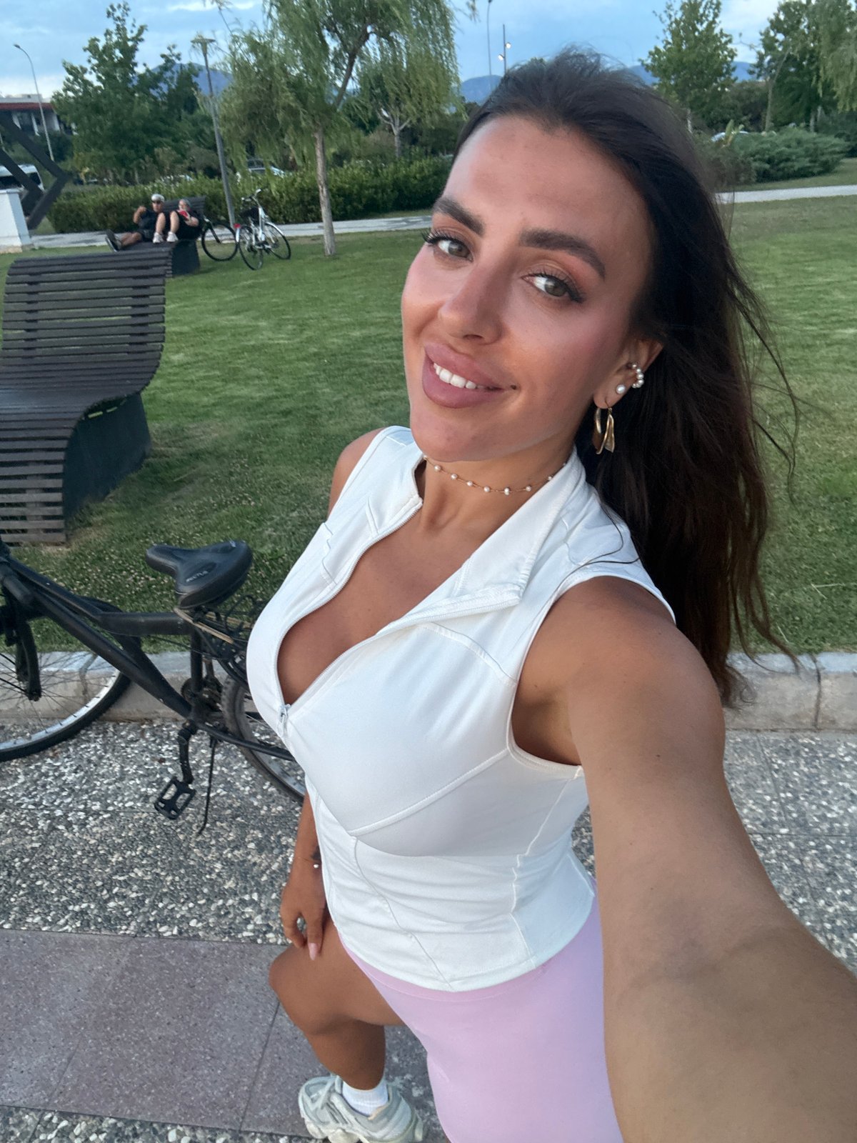 Golden hour selfies at a Fethiye park, June evening