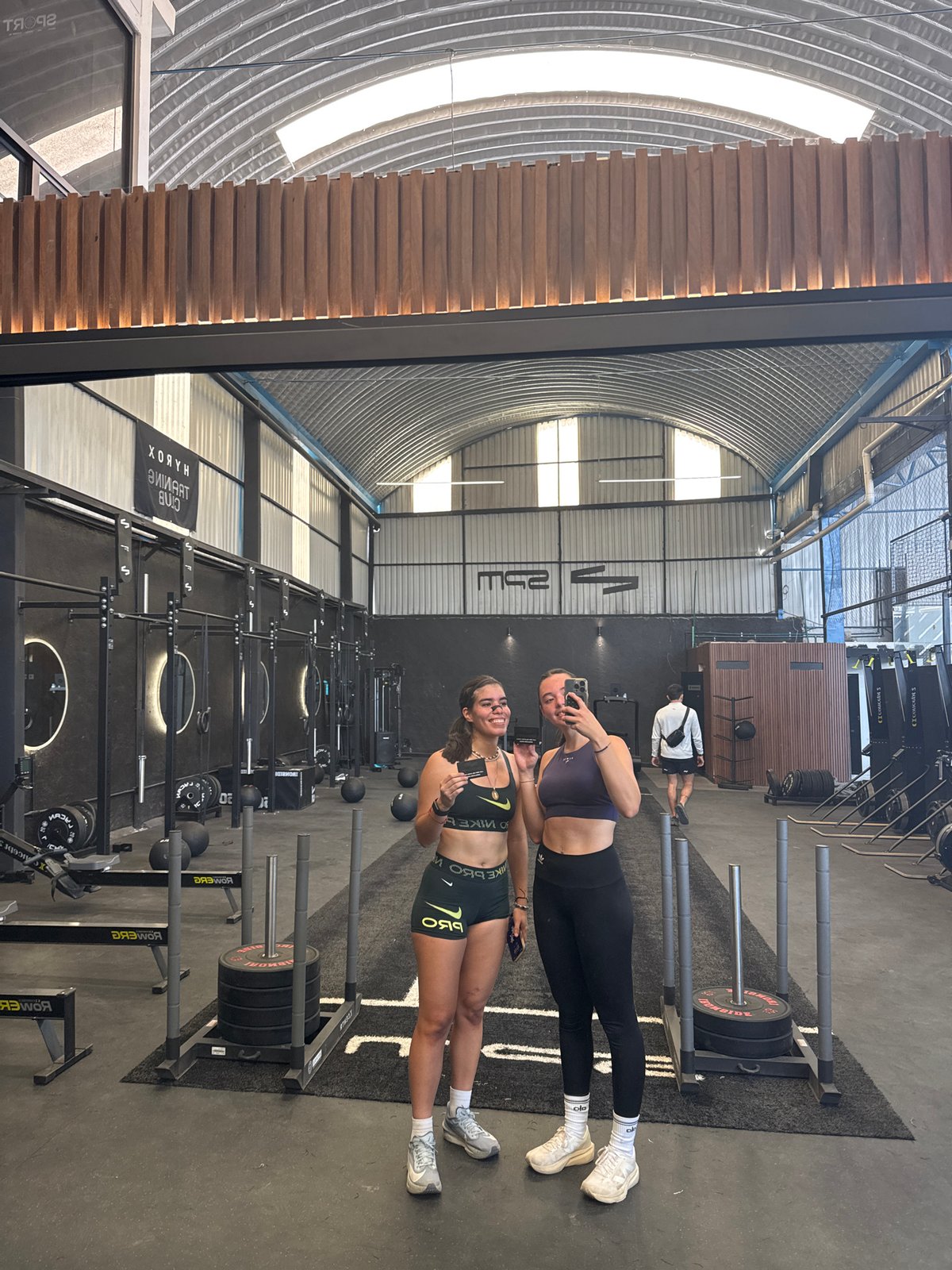 Two women take gym selfie in Mexico