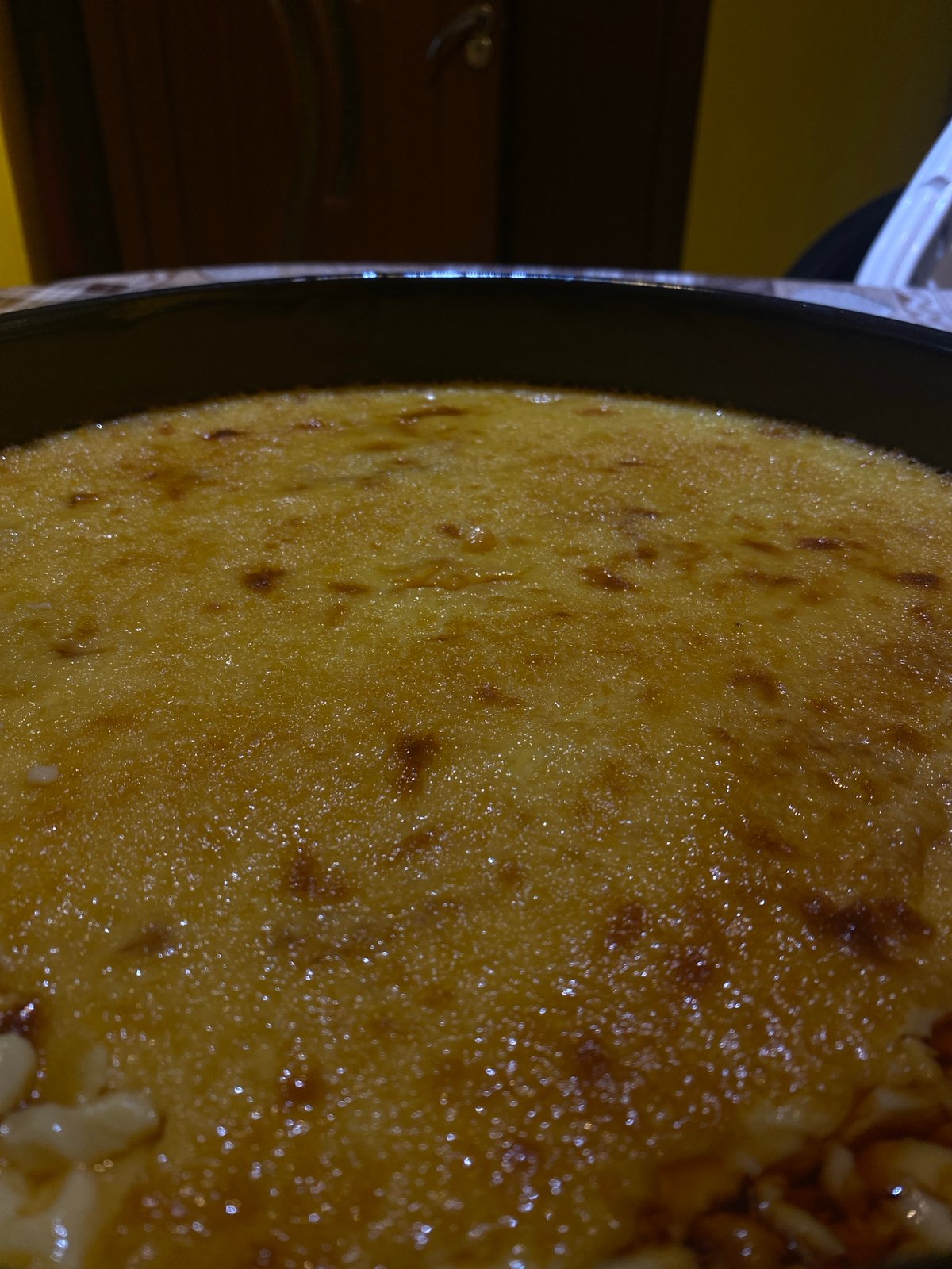 Home baker documents dessert preparation process in Sliven