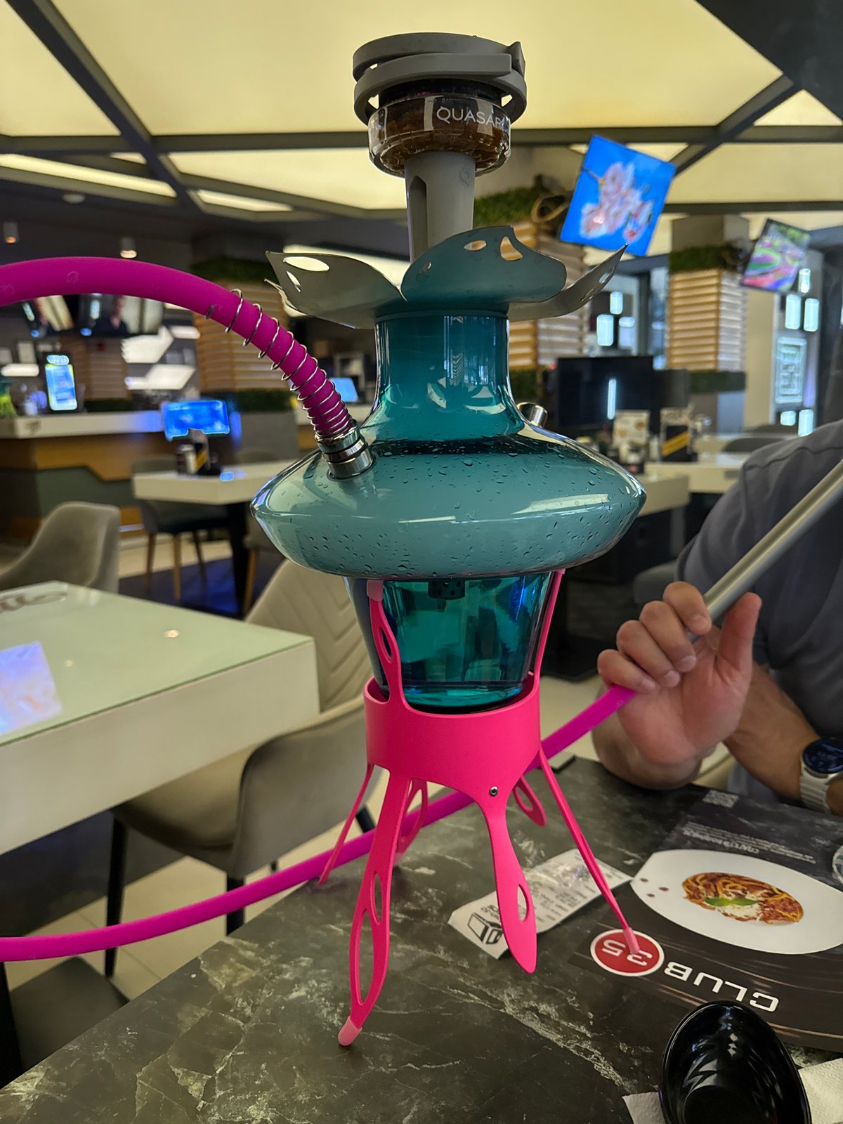 Evening dining and lounge experience documented in Sofia