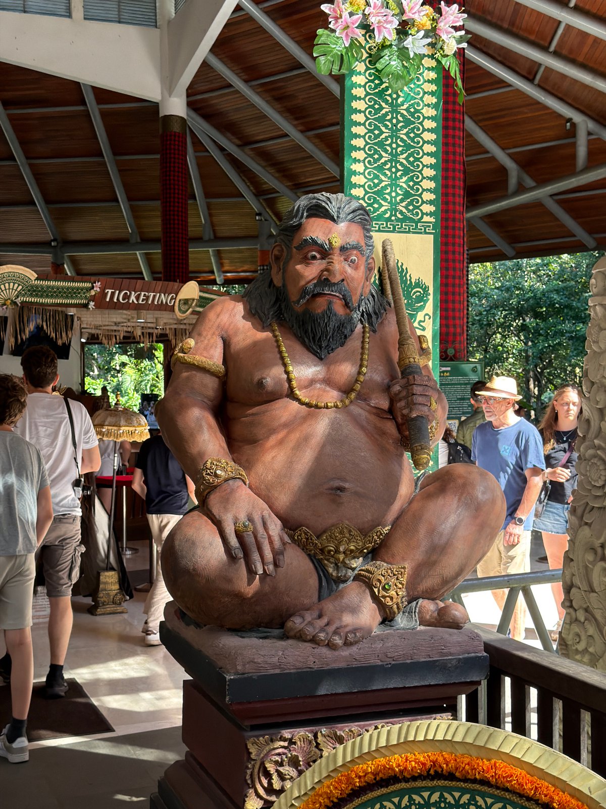 Balinese Barong masks and statues up close in Ubud