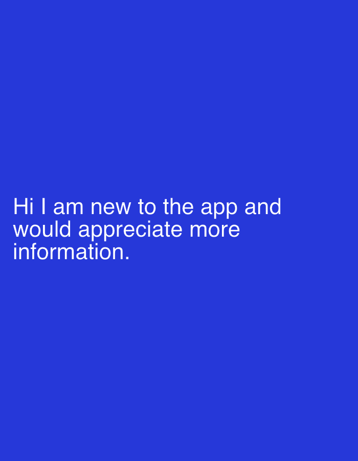 New user seeks app information in digital message