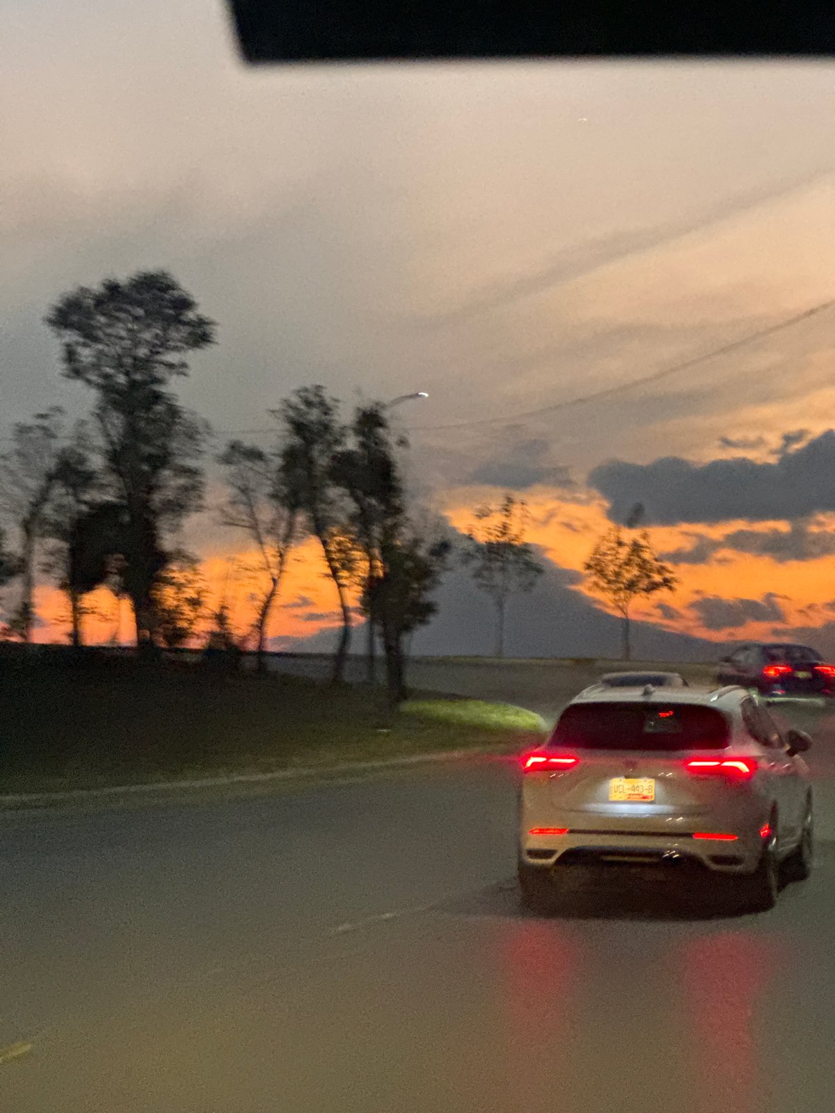 Sunset to nightfall captured on Mexico roads