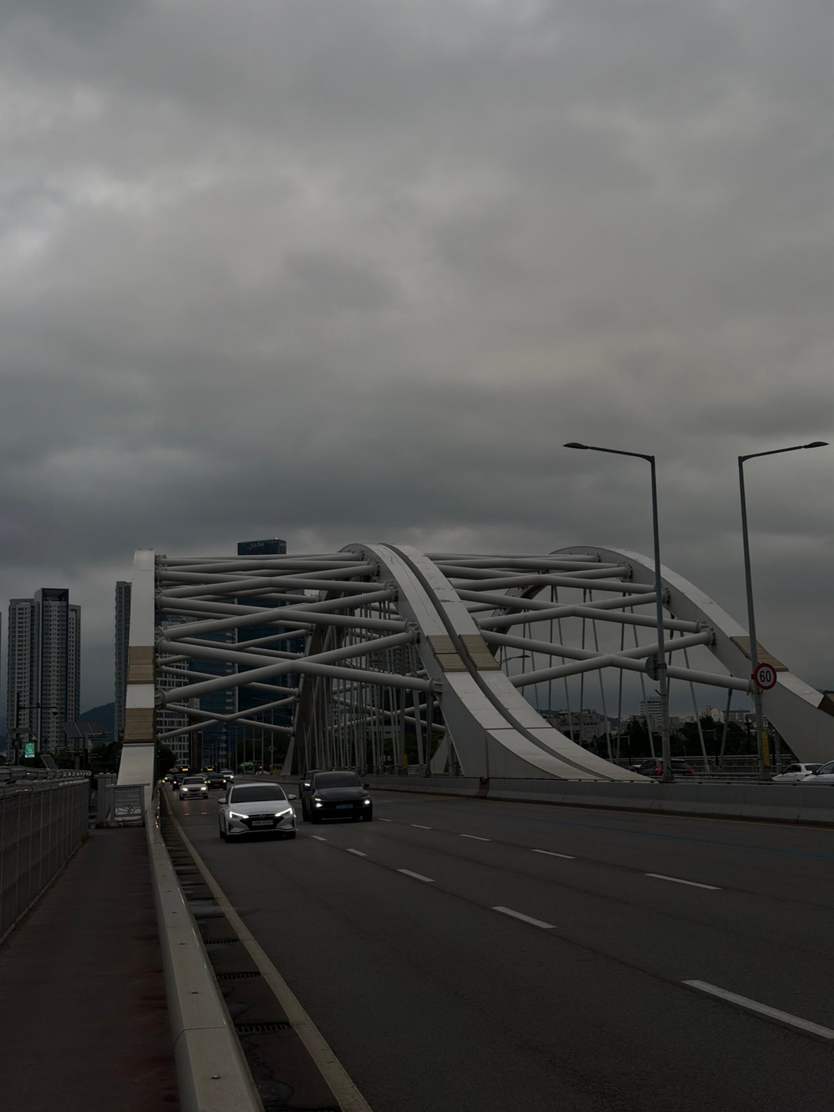 Cloudy morning exploring Han River bridges in Seoul