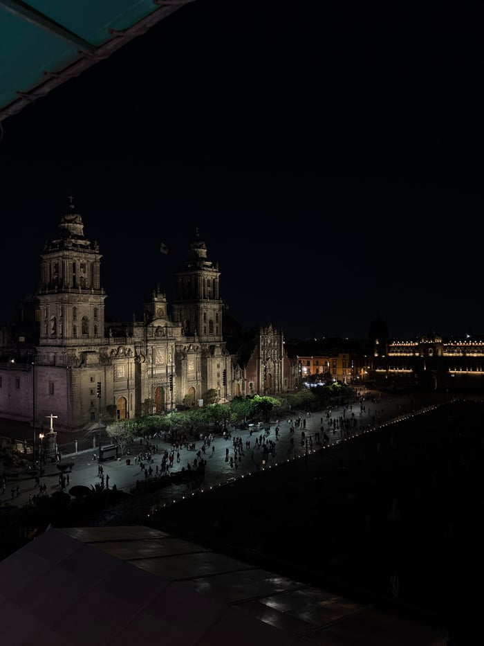 Full moon illuminates Mexico City's historic cathedral district
