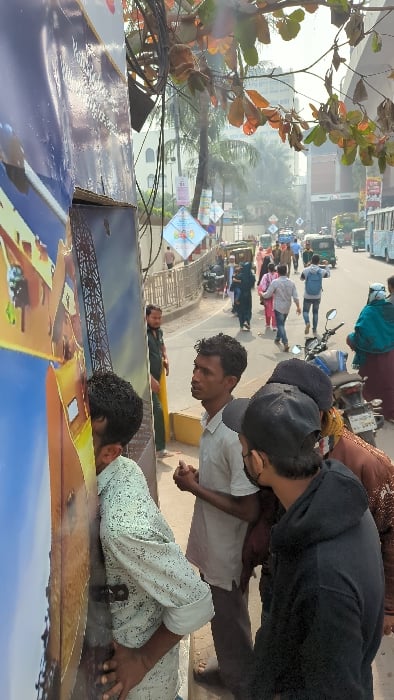 Early morning street life documented across Dhaka neighborhoods