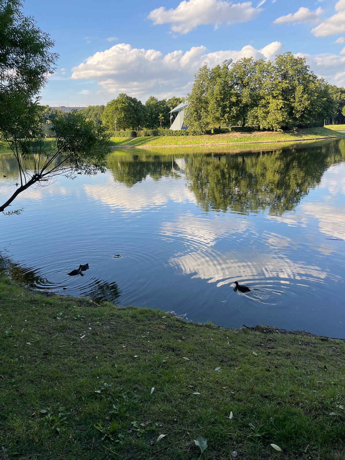 Lake and MiG-21 monument, Victory Park, Saint Petersburg