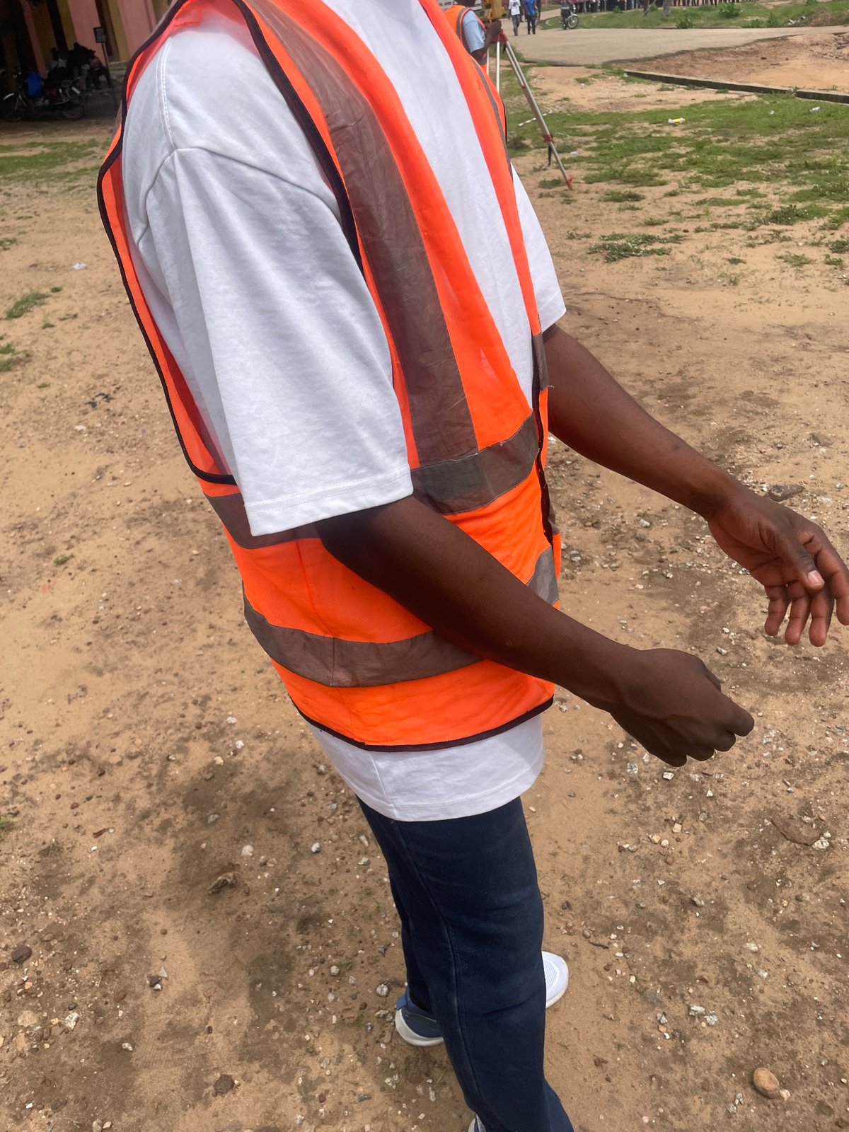 Surveying fieldwork underway at an institutional site in Lokoja
