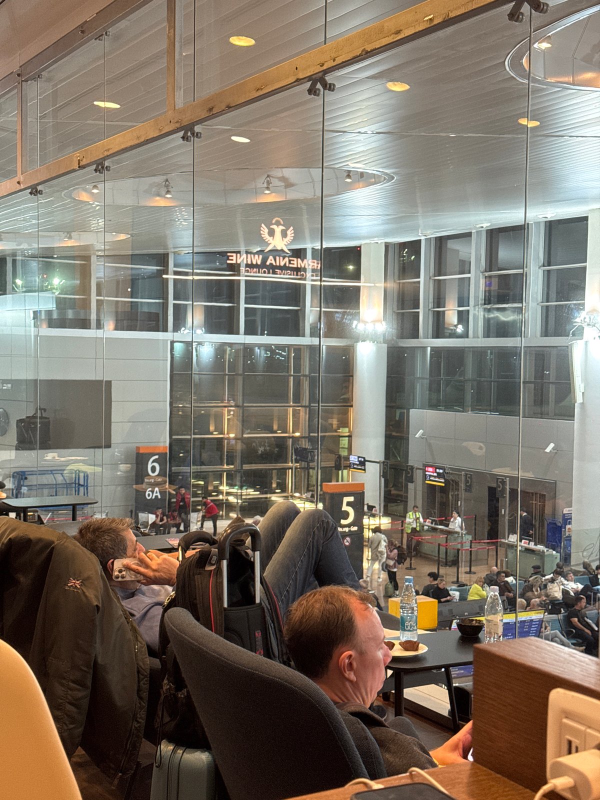 Late night passenger activity documented at Yerevan airport terminal