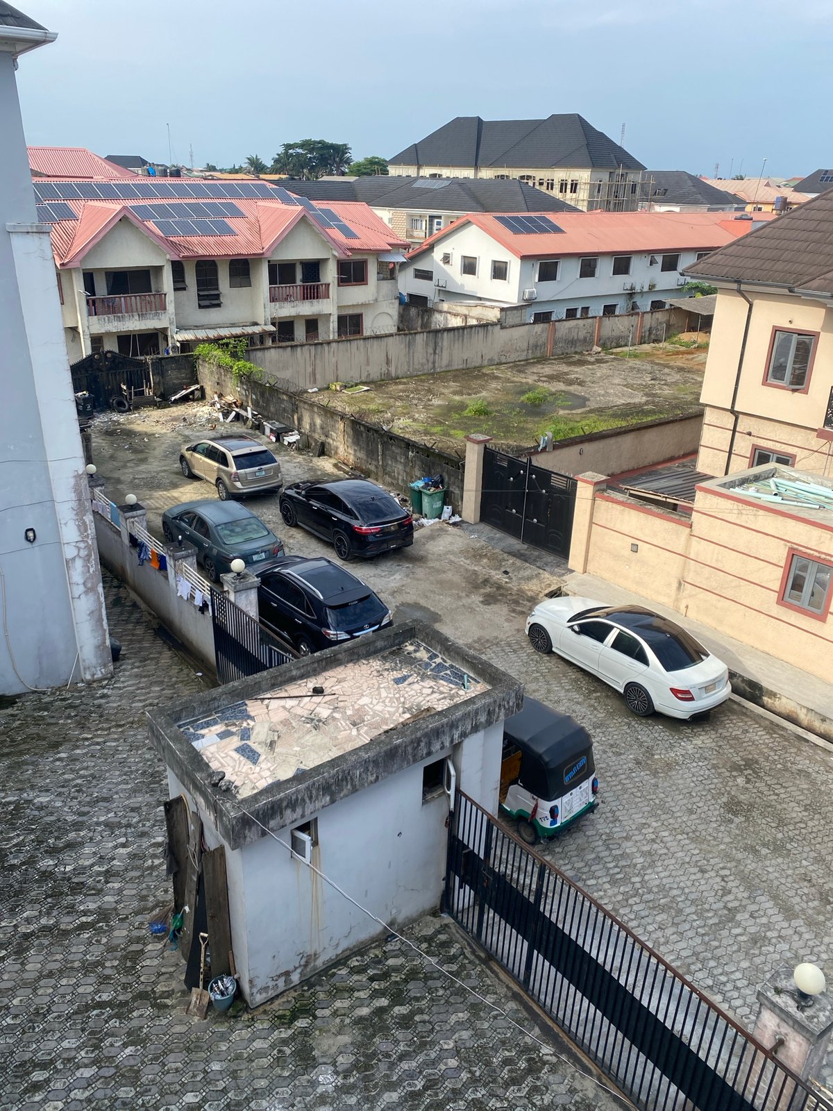 Afternoon scene across a residential compound in Ado, Nigeria