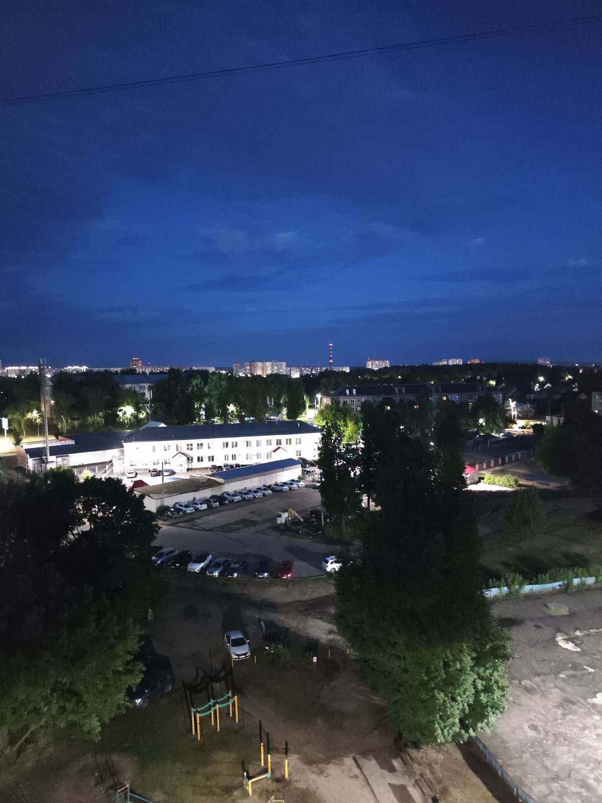 Twilight scenes from a residential corner of Kovrov, Russia