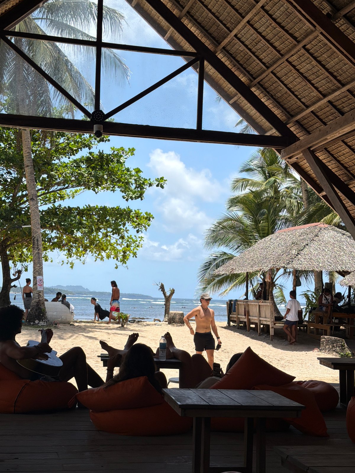 Beach leisure activities documented in General Luna, Philippines