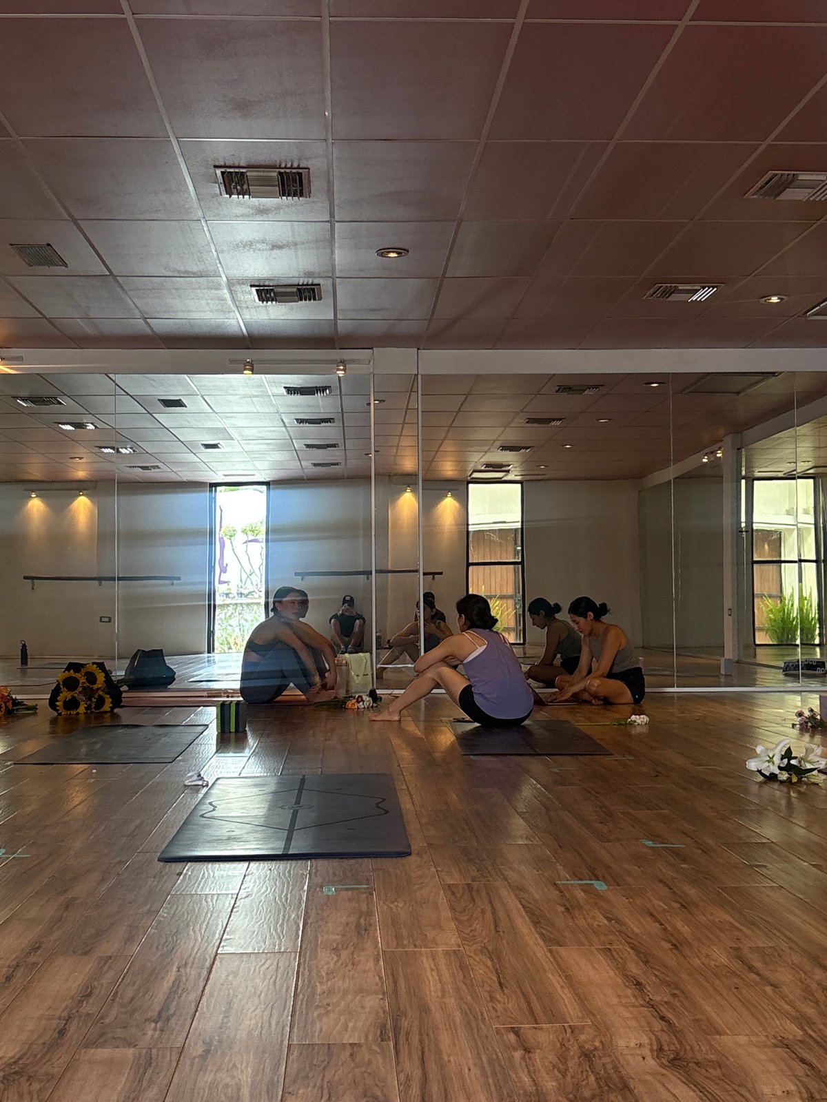 Daily life moments captured across Puebla yoga studio, cafe