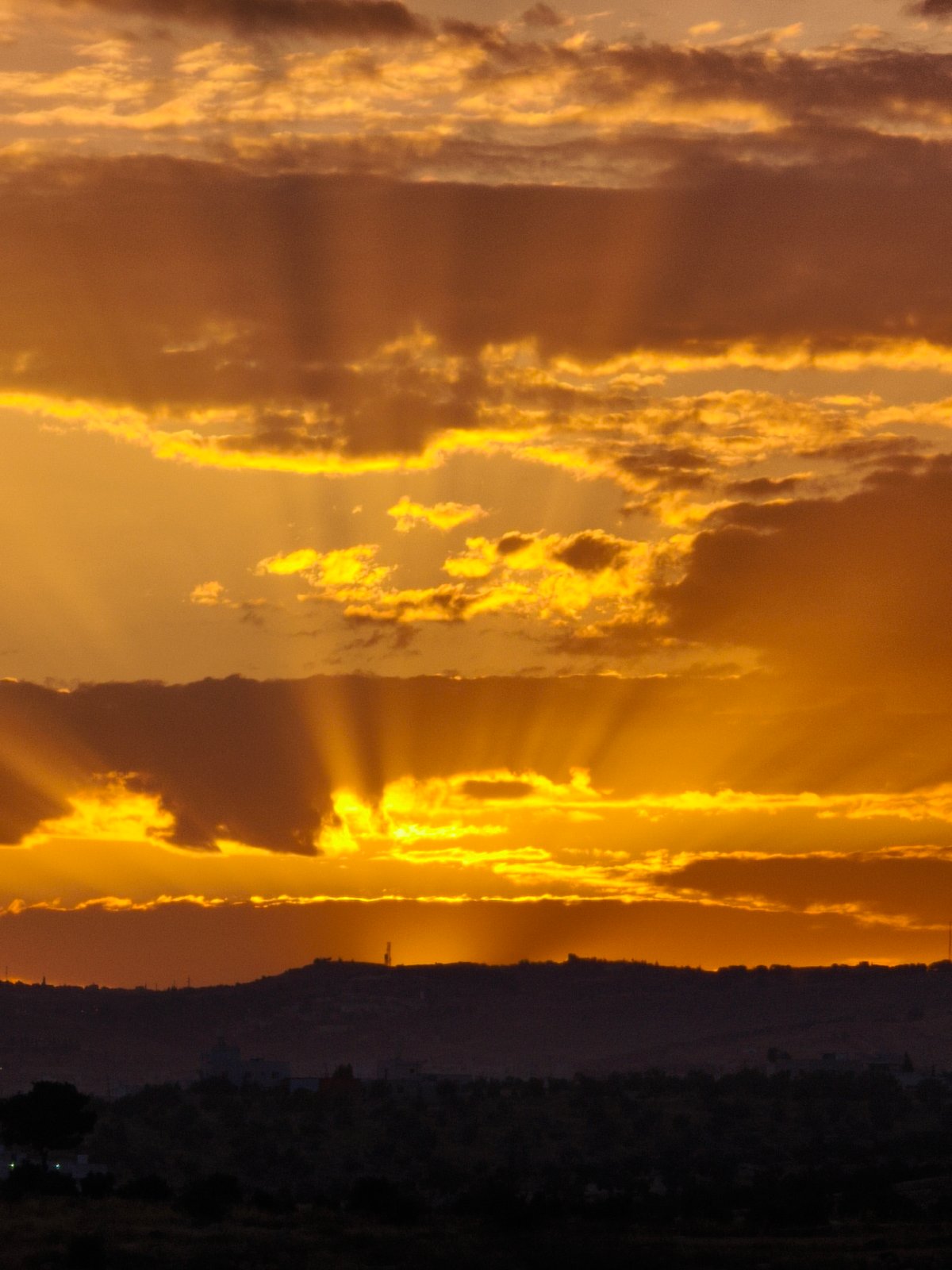 Dramatic sunset observed across Lachish Regional Council, Israel