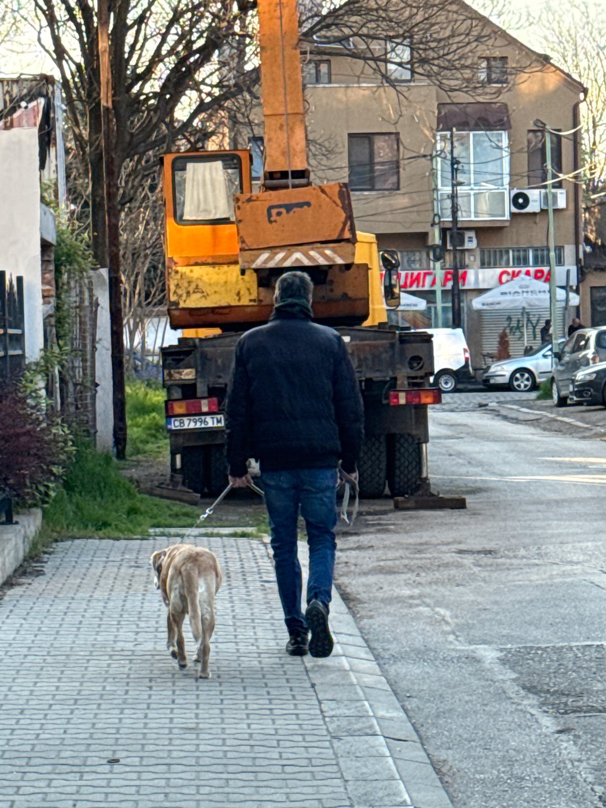 Early morning pedestrians observed walking in Sofia, Bulgaria