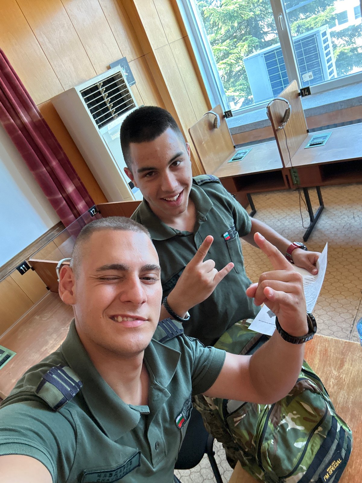 Selfie at a military training facility in Samovodene, Bulgaria