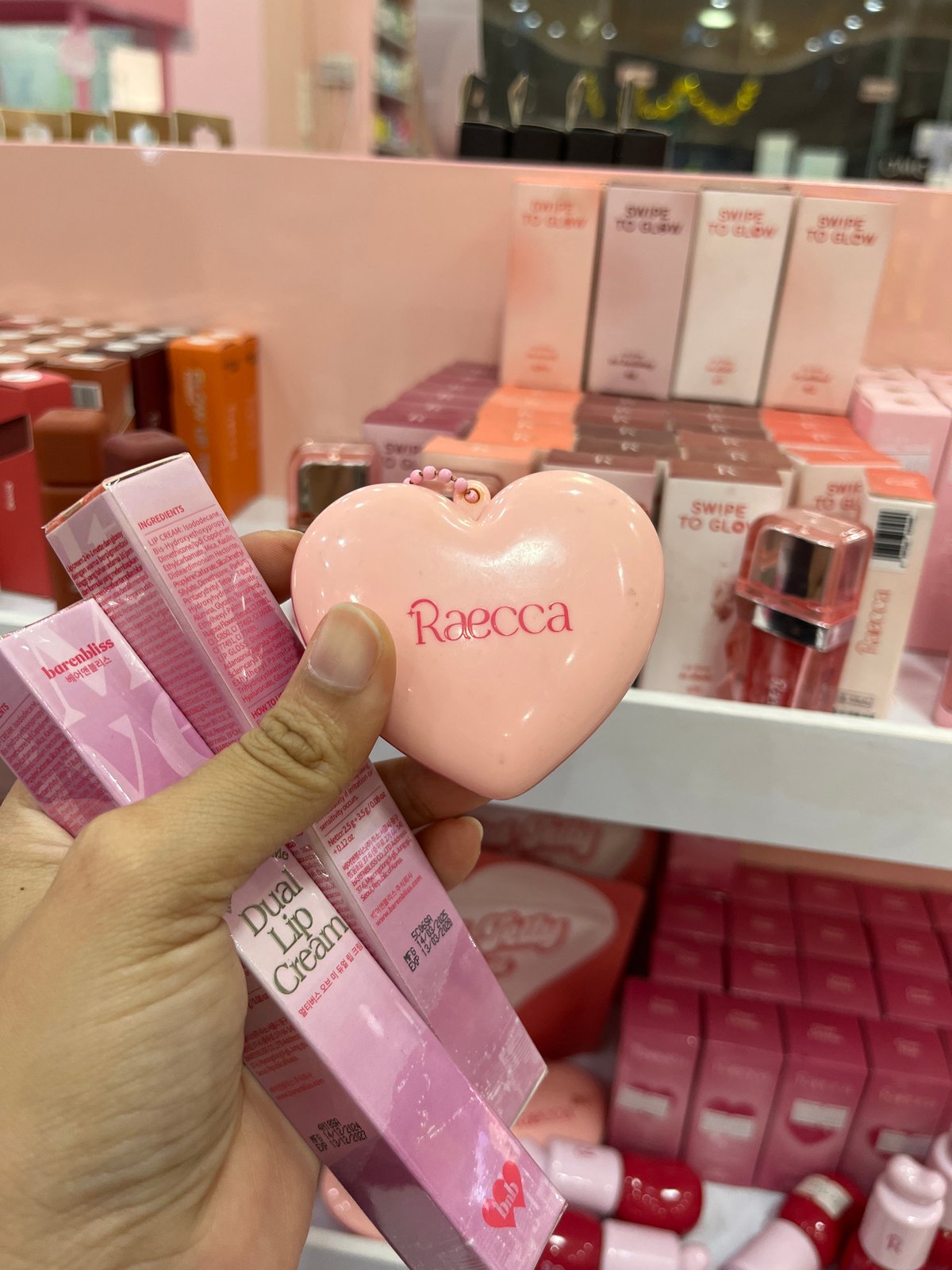 Beauty shopping documented across multiple cosmetics stores in Lhokseumawe