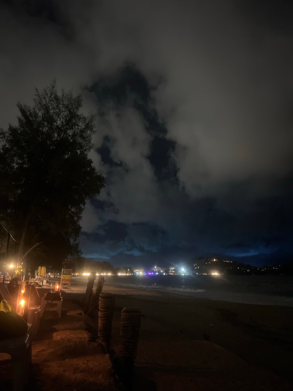 Nighttime coastal city scenes captured by multiple witnesses