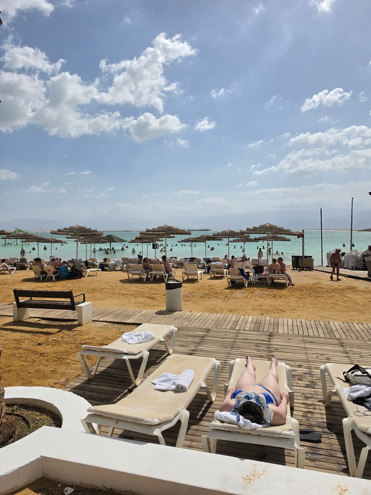 Morning beach scene unfolds at Israeli resort facility