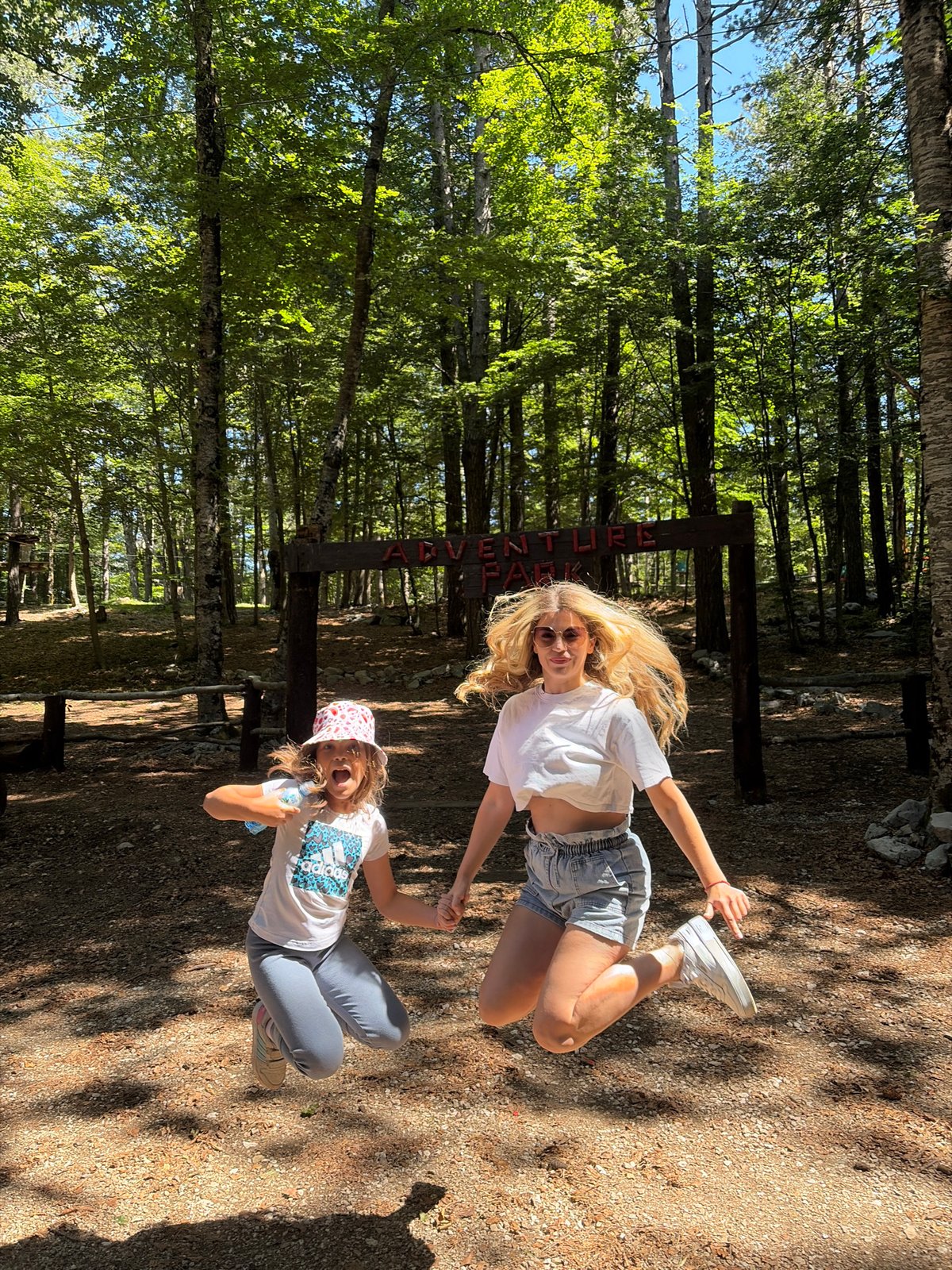 Family enjoys adventure park outing in Montenegro forest