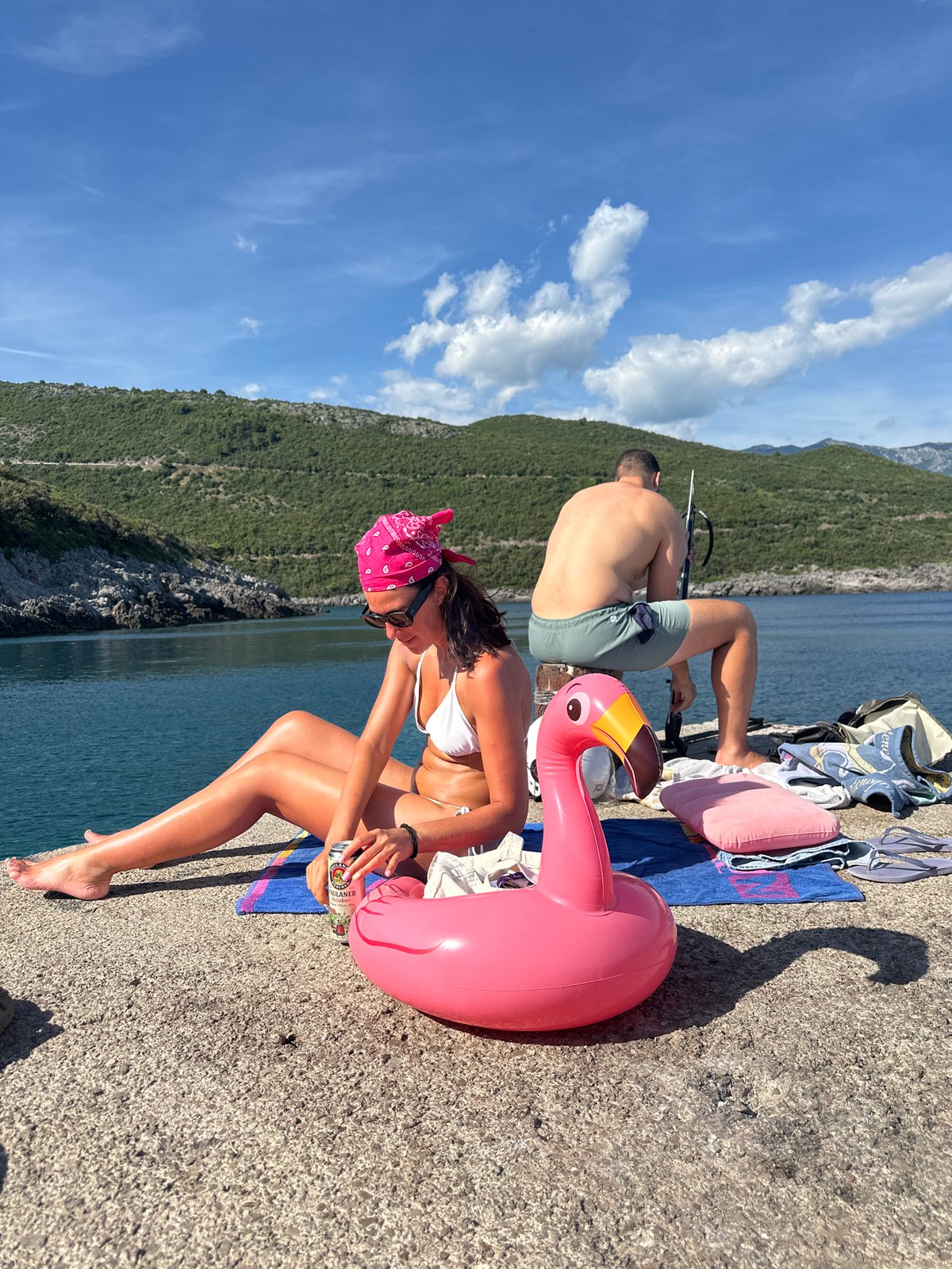 Summer day boating and relaxing near Dubraljevina, Montenegro
