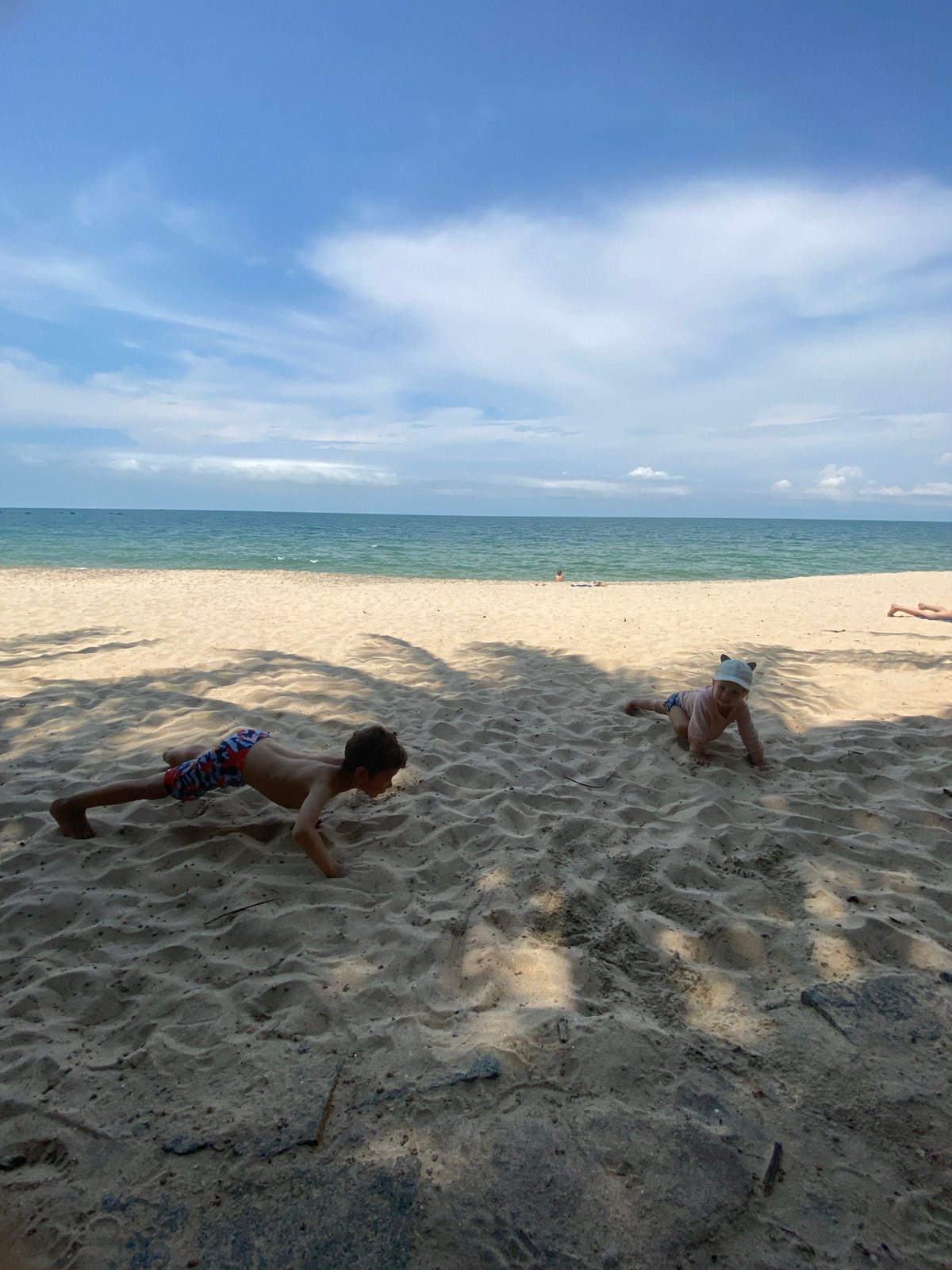 Family beach time with active kids in Vietnam