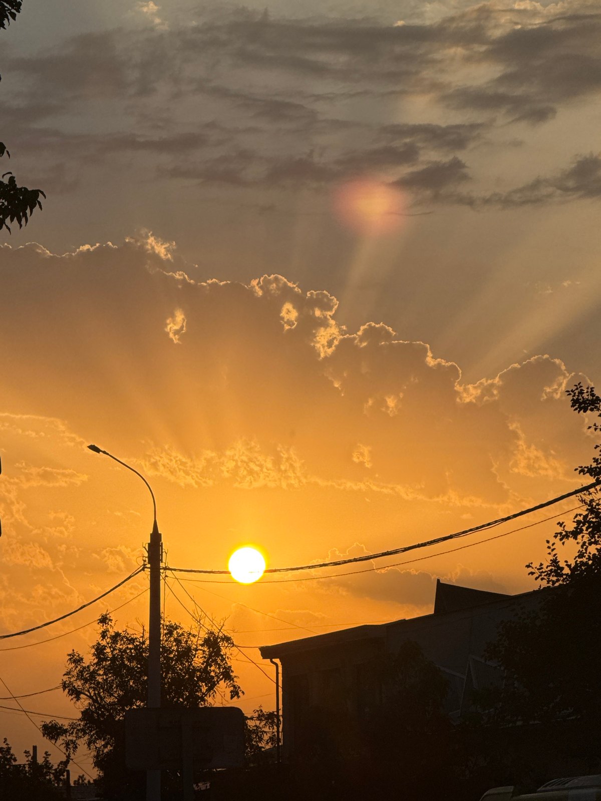 Golden hour light and crepuscular rays, two angles