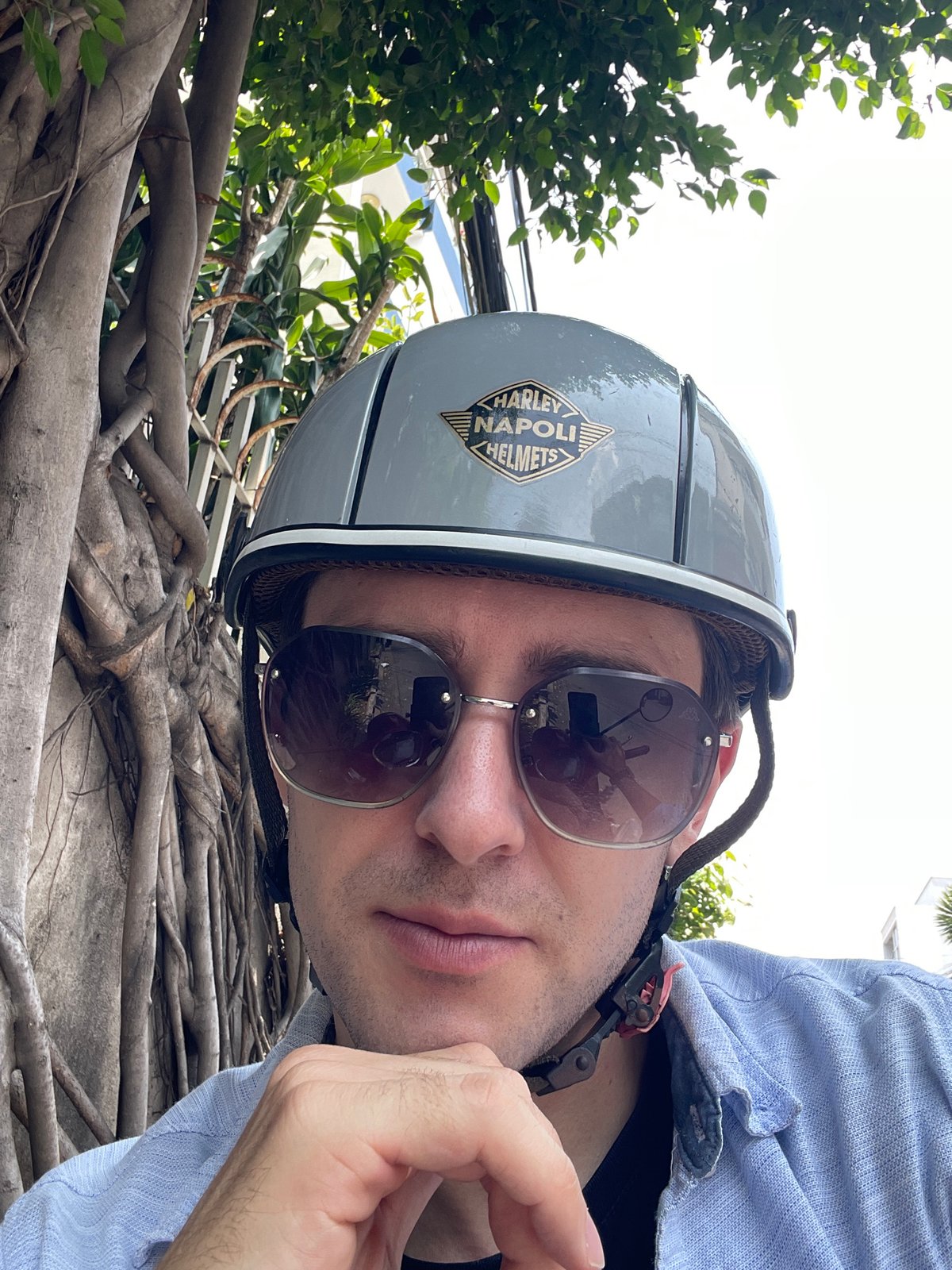 Motorcyclist photographed in outdoor setting in Bắc Nha Trang