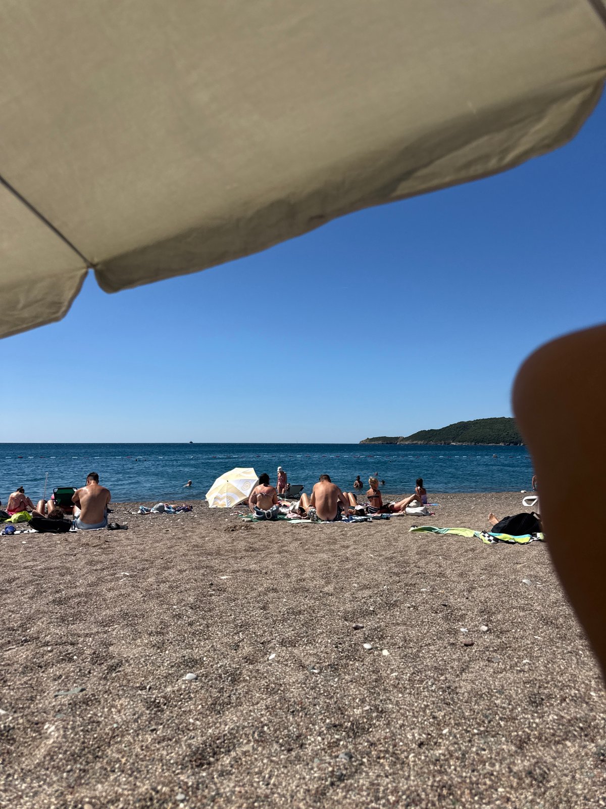 Summer morning on the Adriatic, Boreti beach in full swing