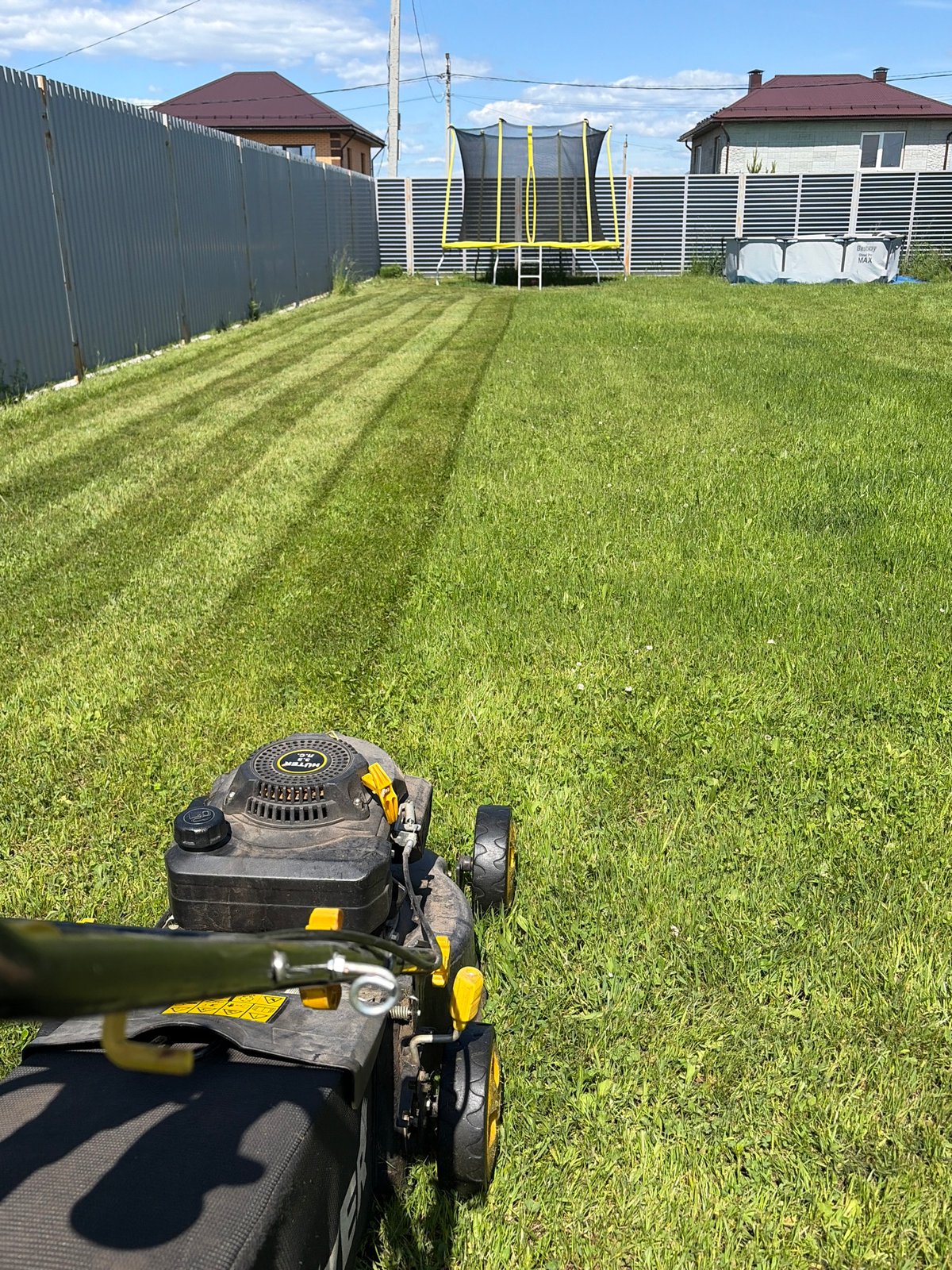 Morning yard work and infrastructure views in Chaikovsky, Russia