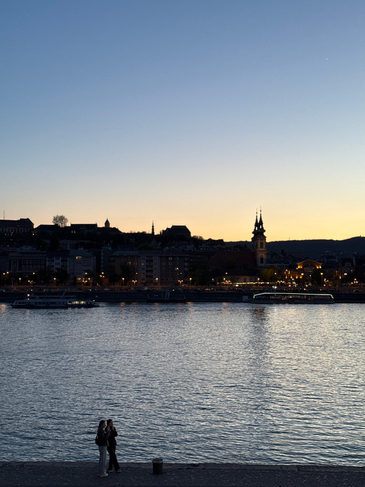 Evening Danube views captured in Budapest during dusk hours