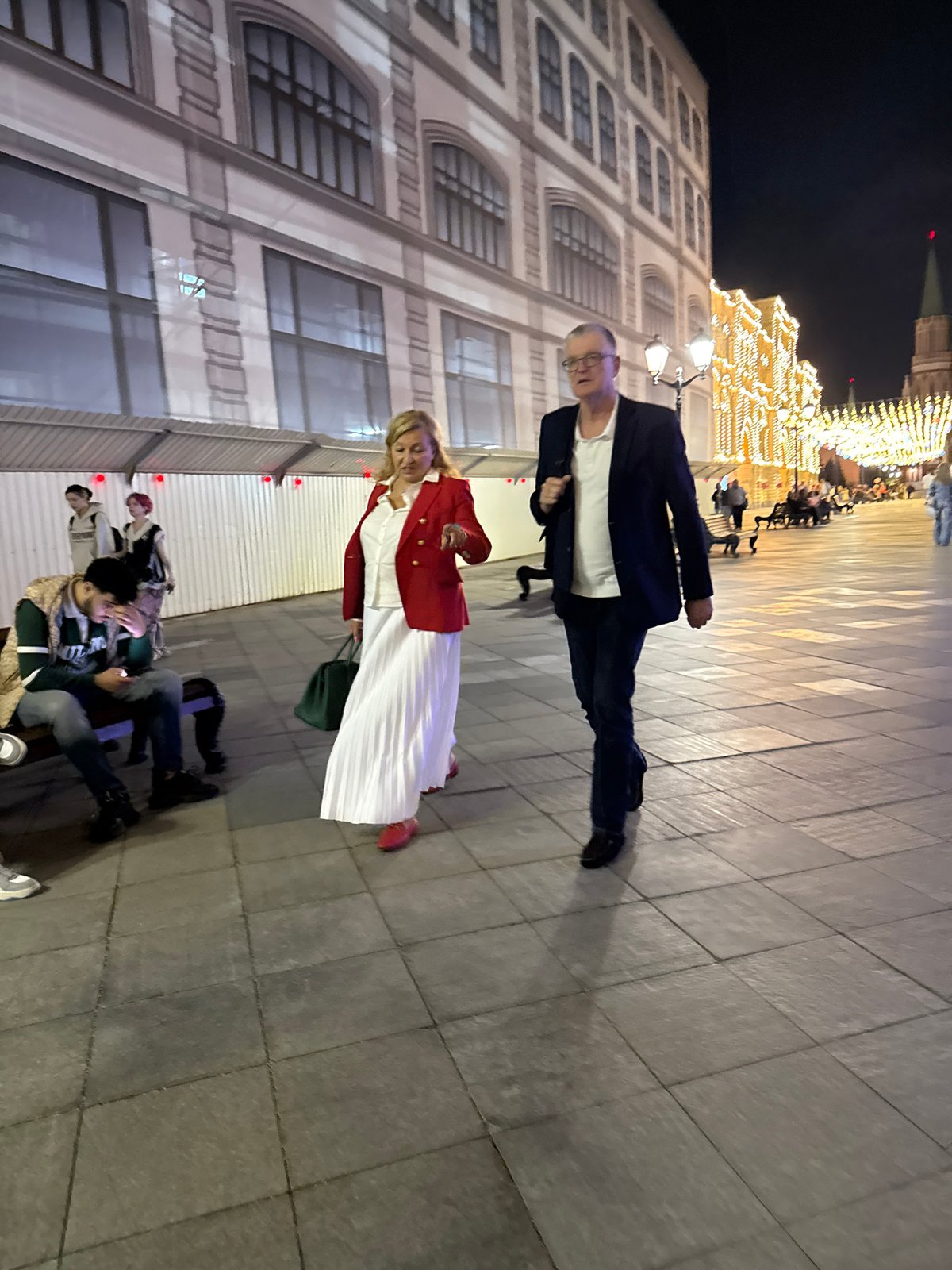 Moscow's Red Square and Nikolskaya Street glow at night