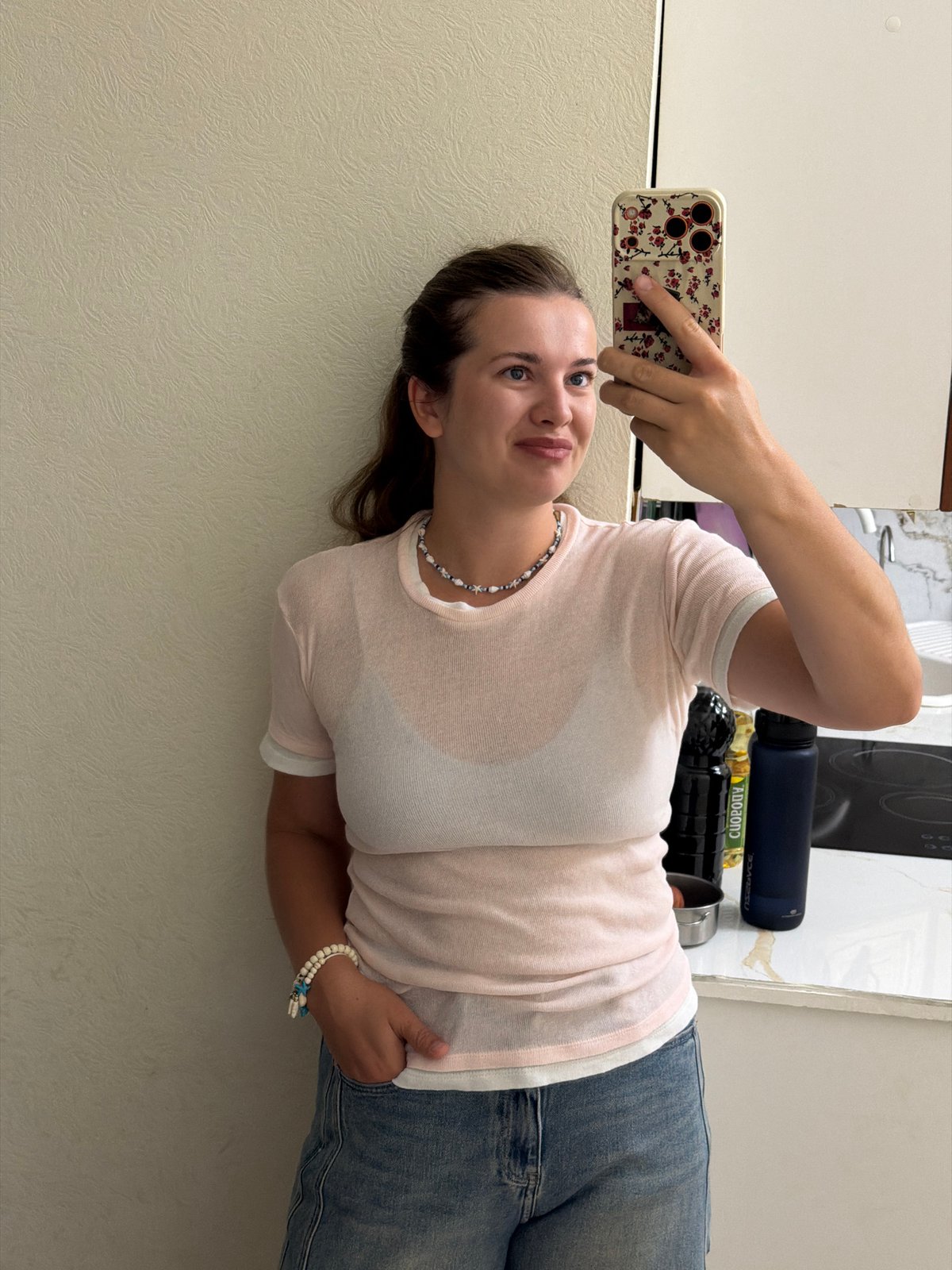 Candid phone selfies at home in Sochi