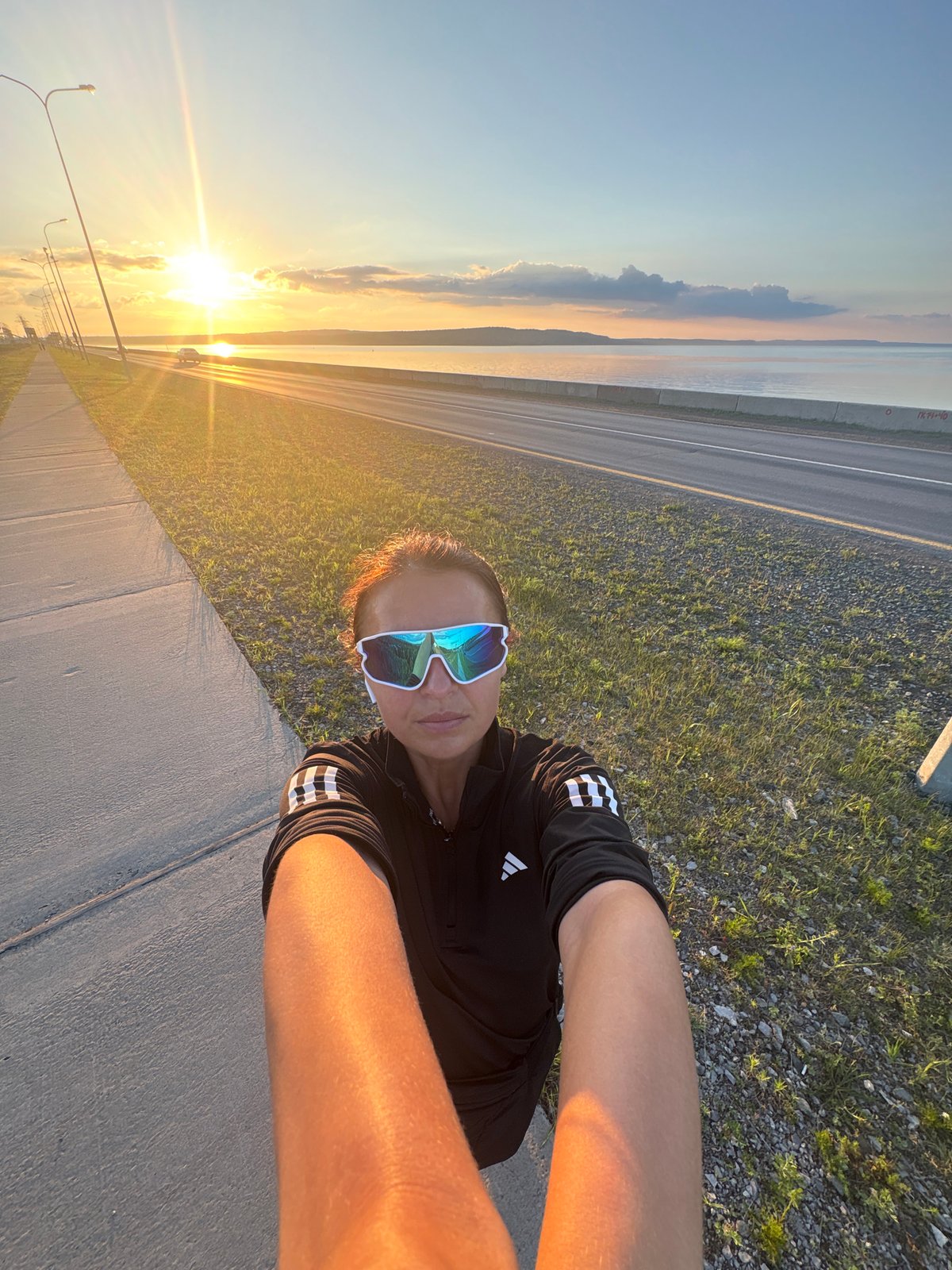 Sunset stroll and selfies along the Kama River embankment