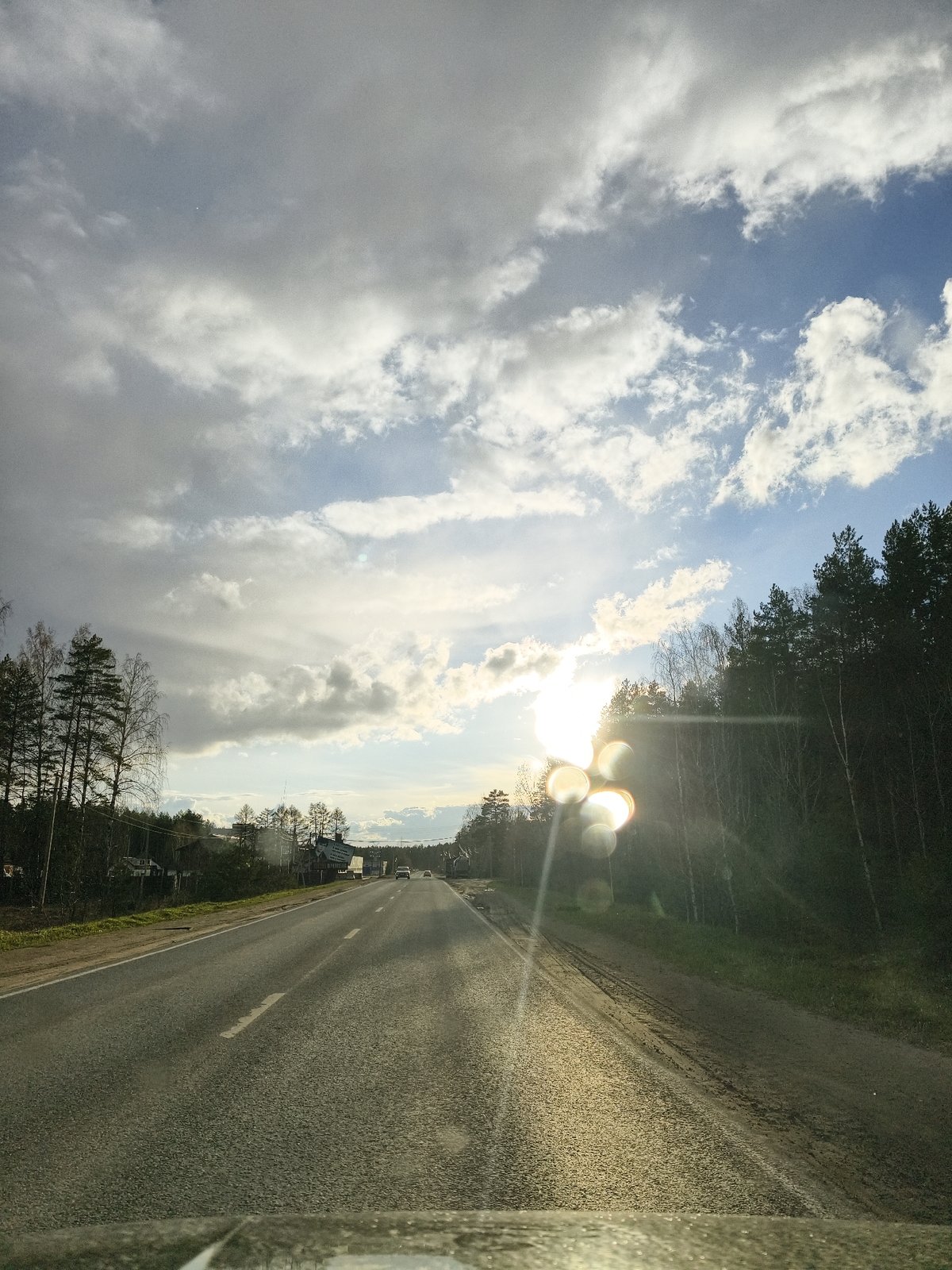 Afternoon drive documented through rural Noviy, Russia countryside