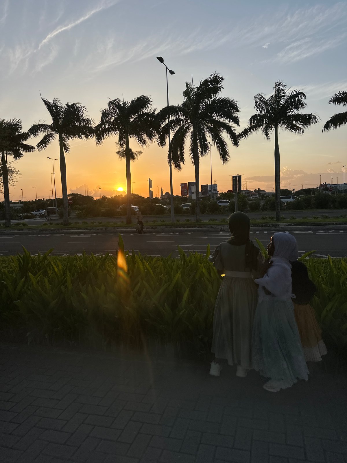 Evening gatherings observed near Dar es Salaam airport during sunset