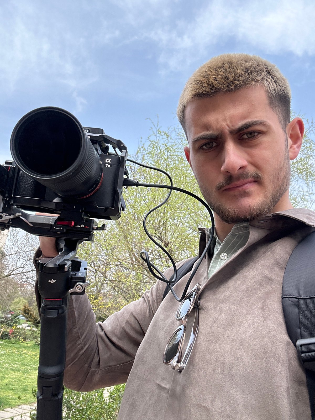 Video production filmed near Sofia cultural institute Tuesday morning