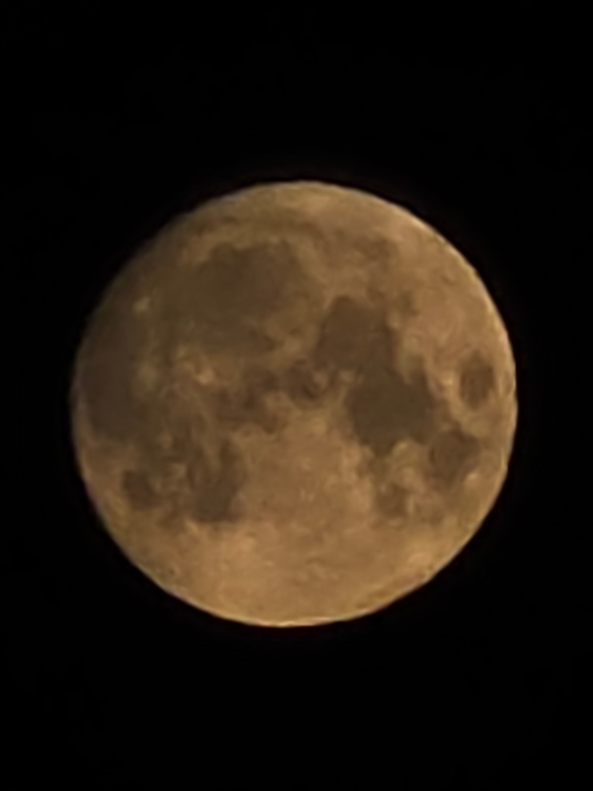 Full moon observed with visible surface details May 30
