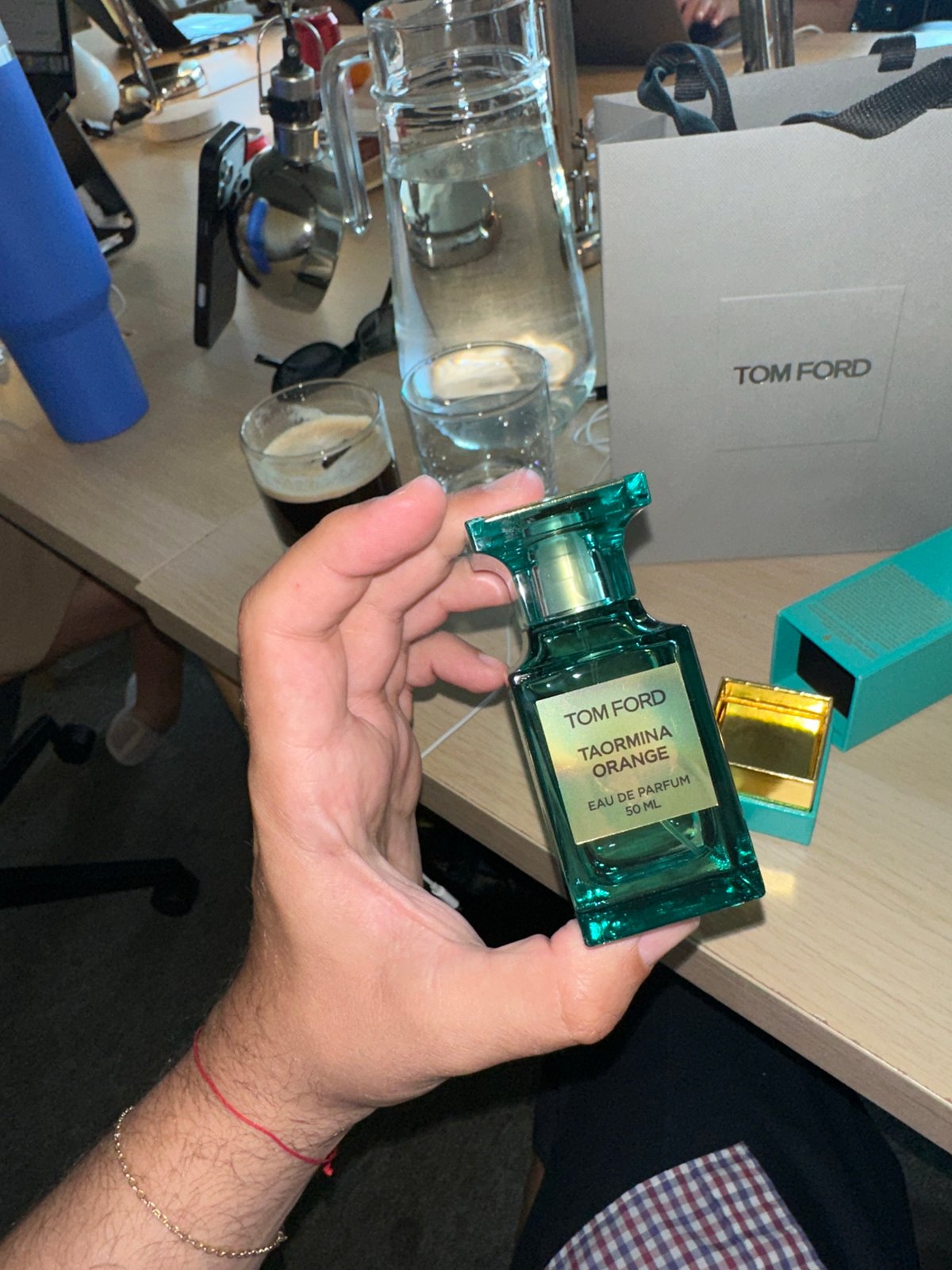 Tom Ford Taormina Orange perfume unboxing captured by witness
