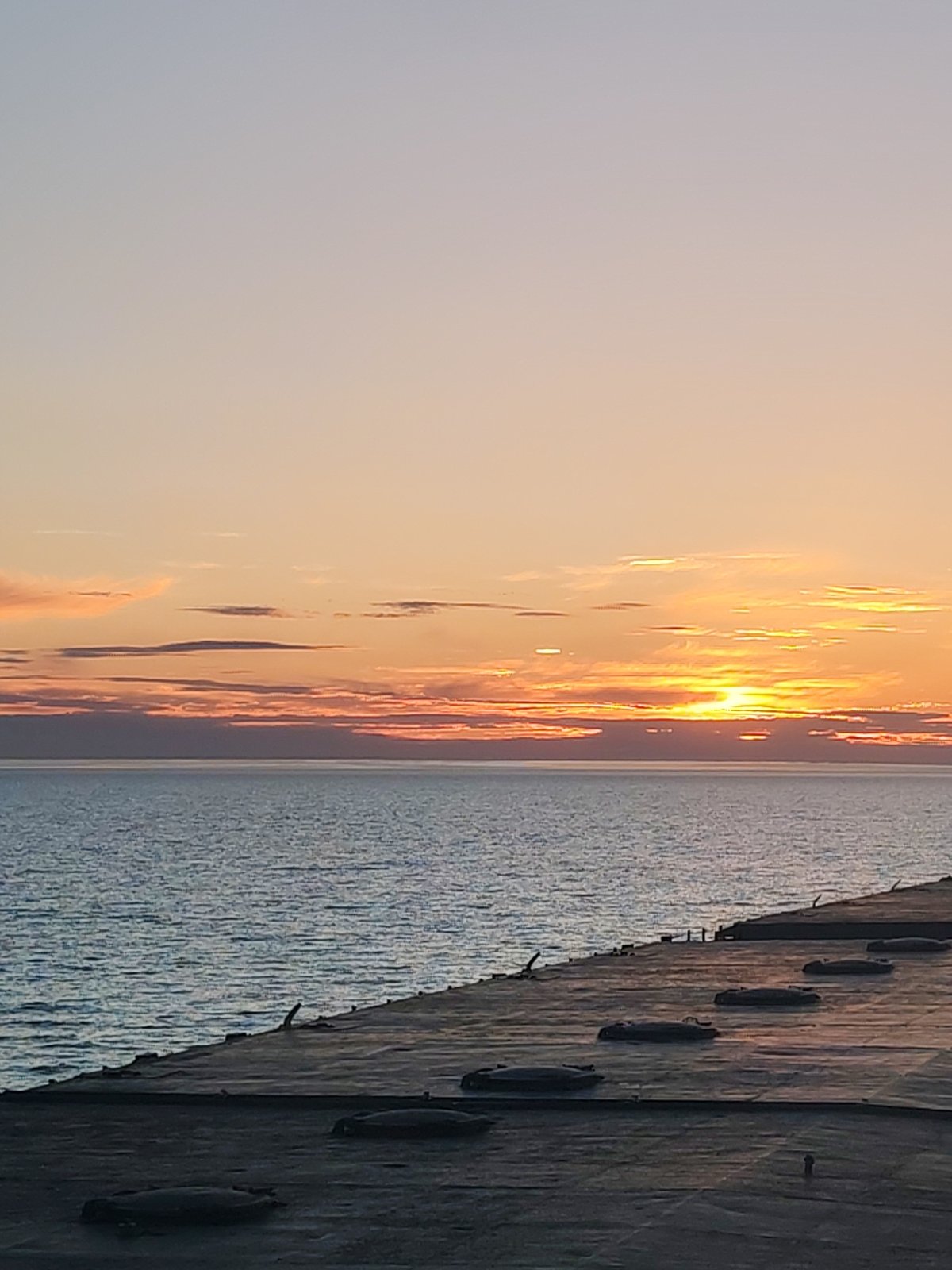 Sunset captured from vessel deck in Russian waters