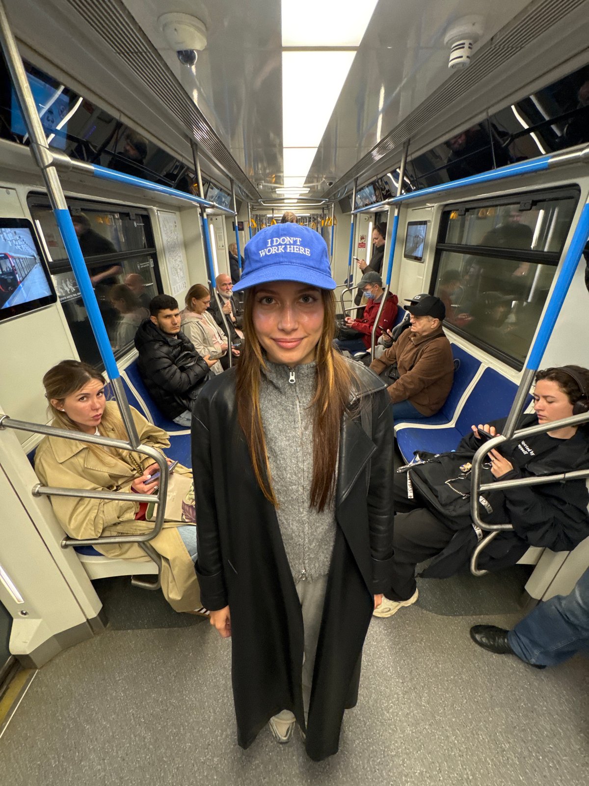 Moscow Metro Passengers, Train, Woman in Fountain Documented