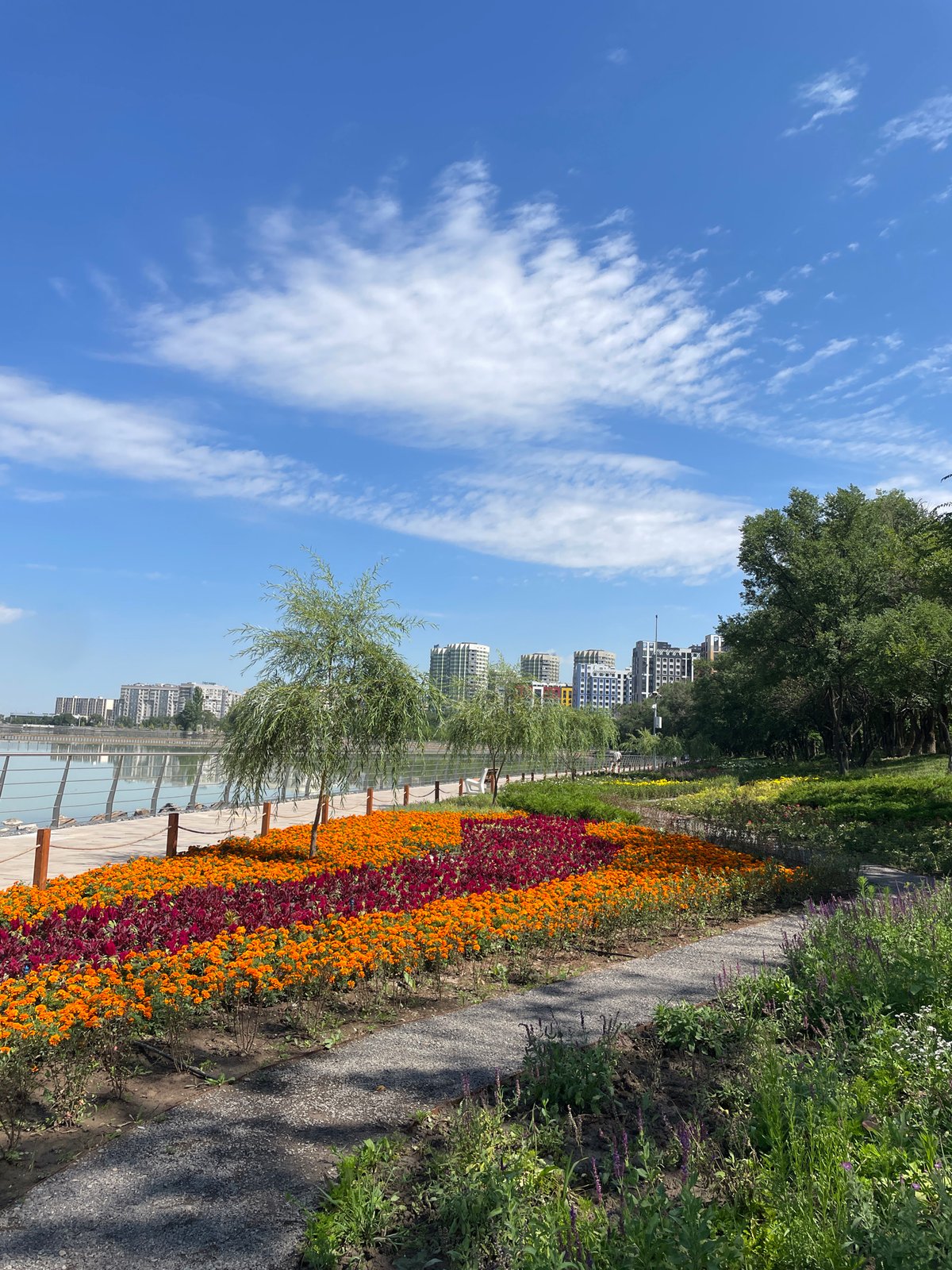 Big Almaty Lake park in full summer bloom
