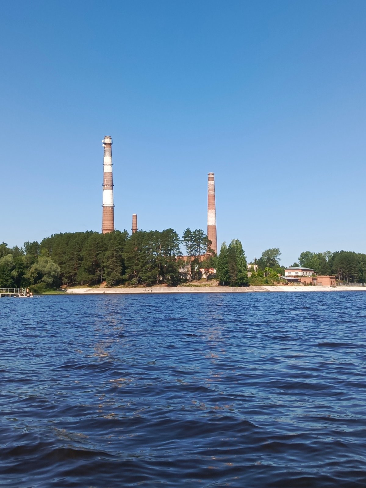 Summer day on the lake in Chaikovsky, Russia