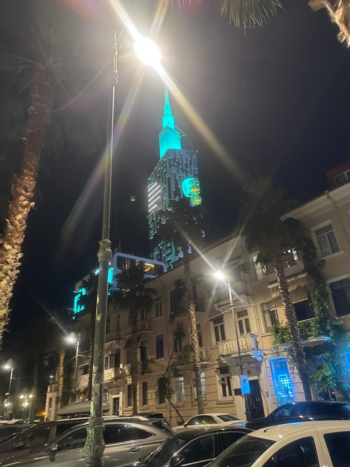 Batumi at night — landmarks, street life, and lit-up promenades