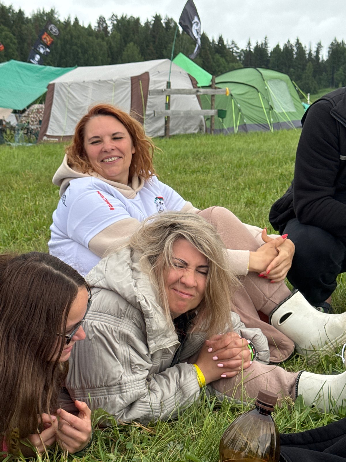 Outdoor gathering with guitar music in Большая Кивара, Russia