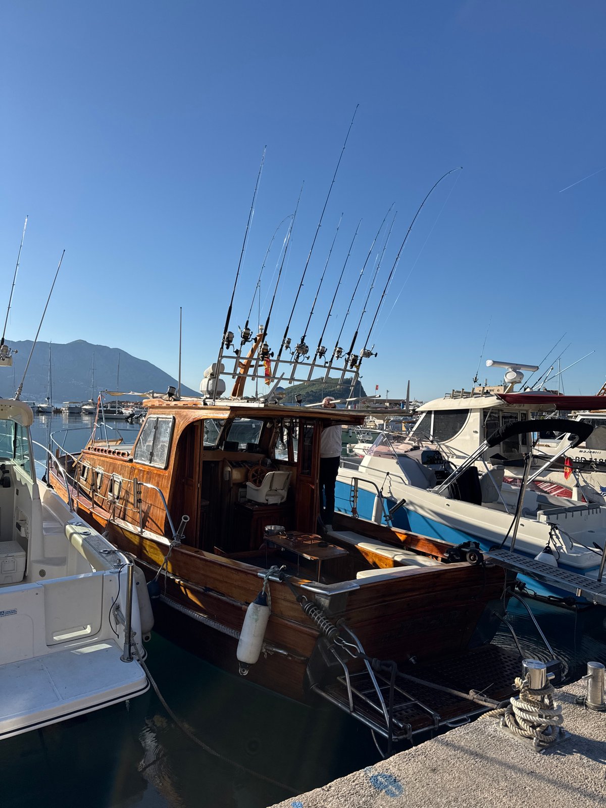 Early morning scenes captured at Budva marina, Montenegro